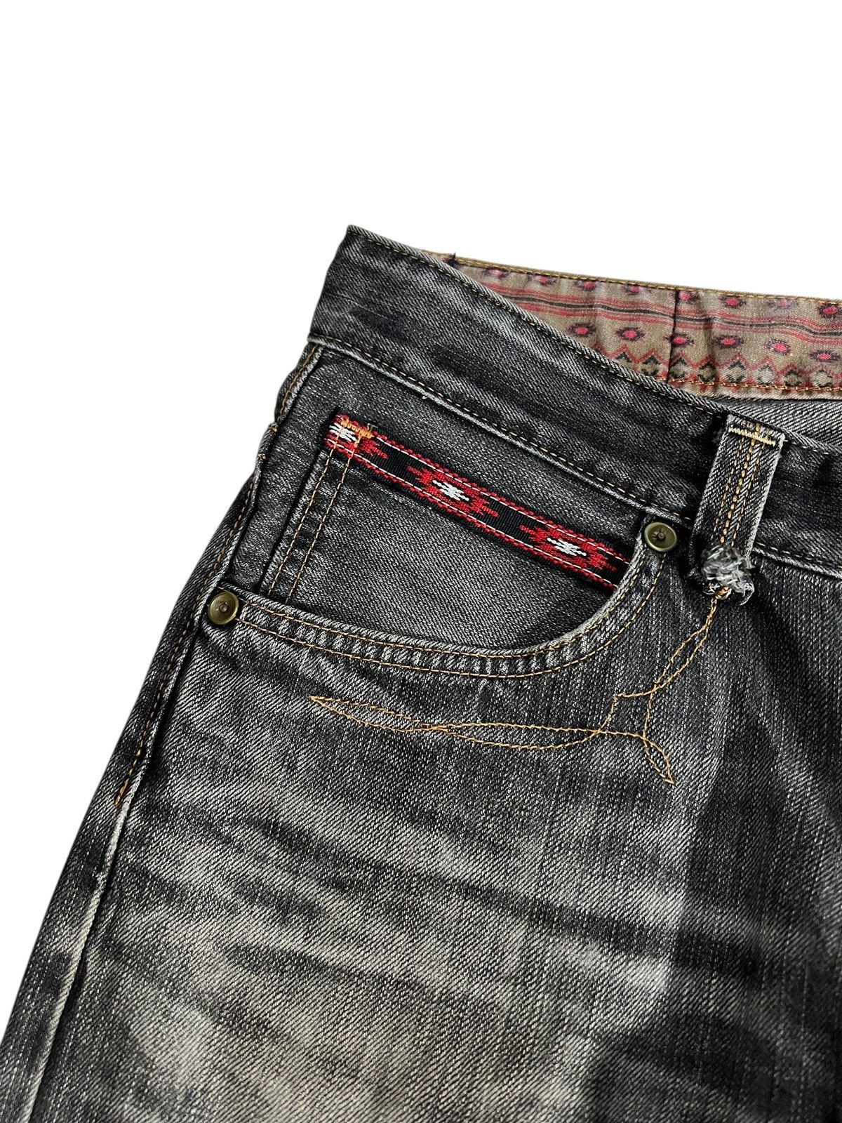 Edwin Flare Jean Edwin Exclusive Vintage XV Navajo Faded Distress Size US 33 - 9 Thumbnail