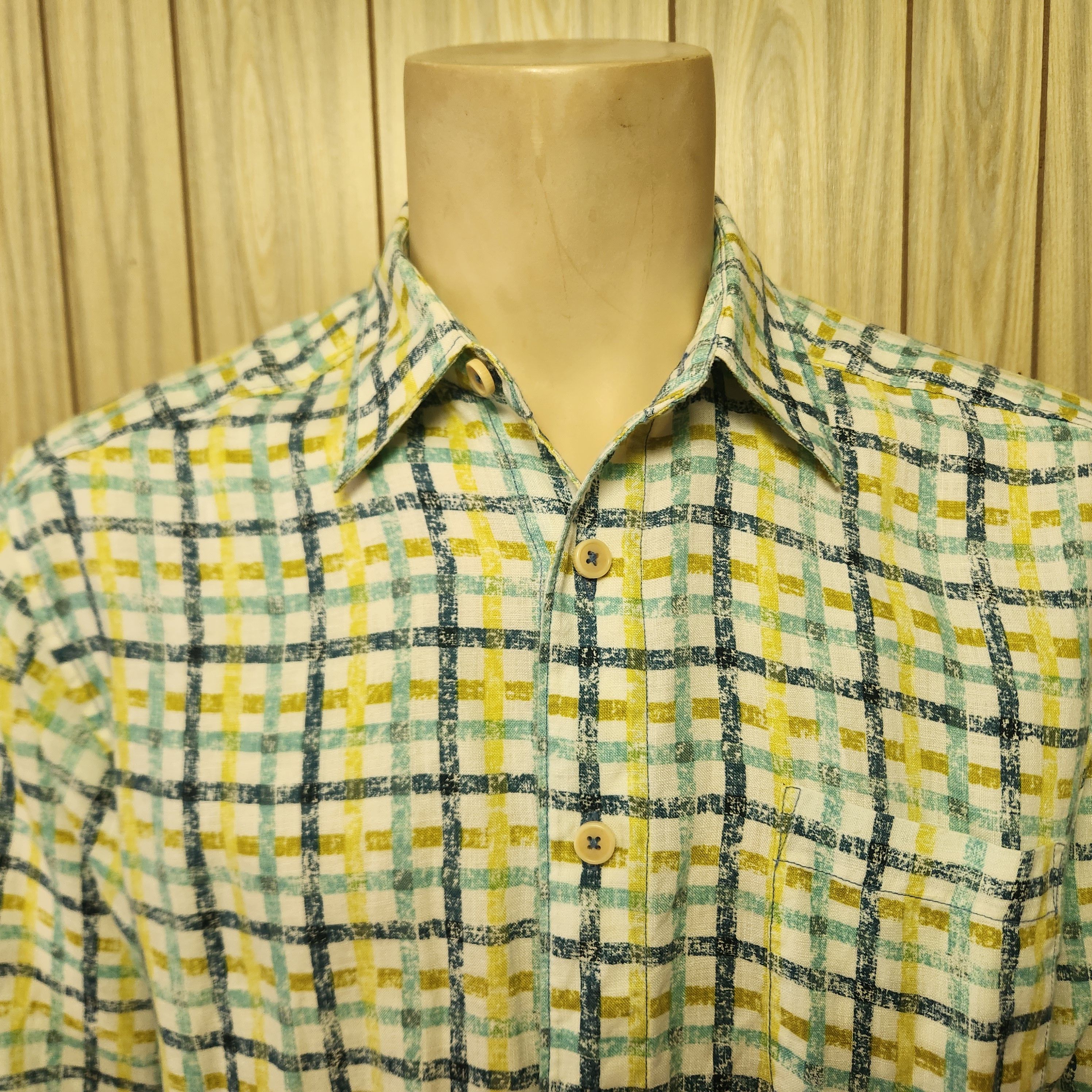 Tommy Bahama Tommy Bahama shirt M linen long sleeve blue green plaid Size US M / EU 48-50 / 2 - 4 Thumbnail