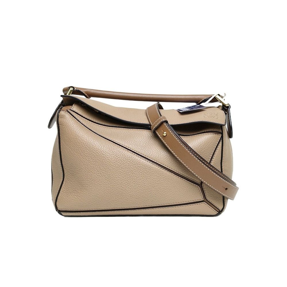 Loewe Puzzle Small Leather Anagram Bag Sand in Beige, Women's