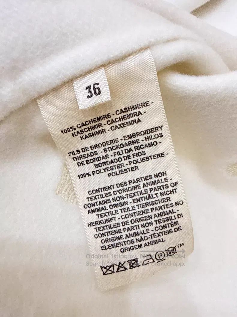 Hermes Hermes 25 ladies handmade embroidered cashmere coat, white Size XS / US 0-2 / IT 36-38 - 7 Thumbnail