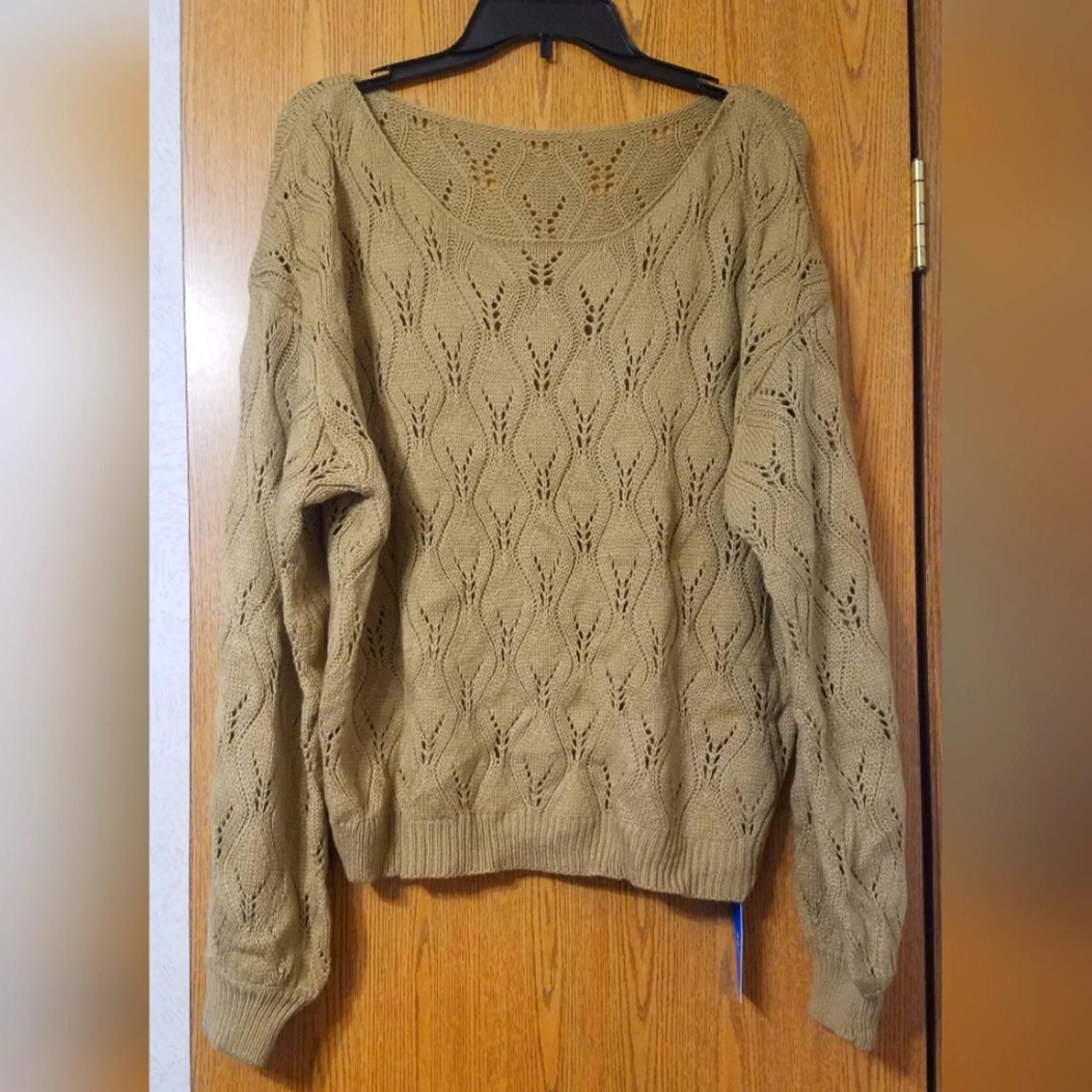 Designer NWT Cupshe Elegant Knit Sweater in Tan Size Large Size L / US 10 / IT 46 - 1 Thumbnail