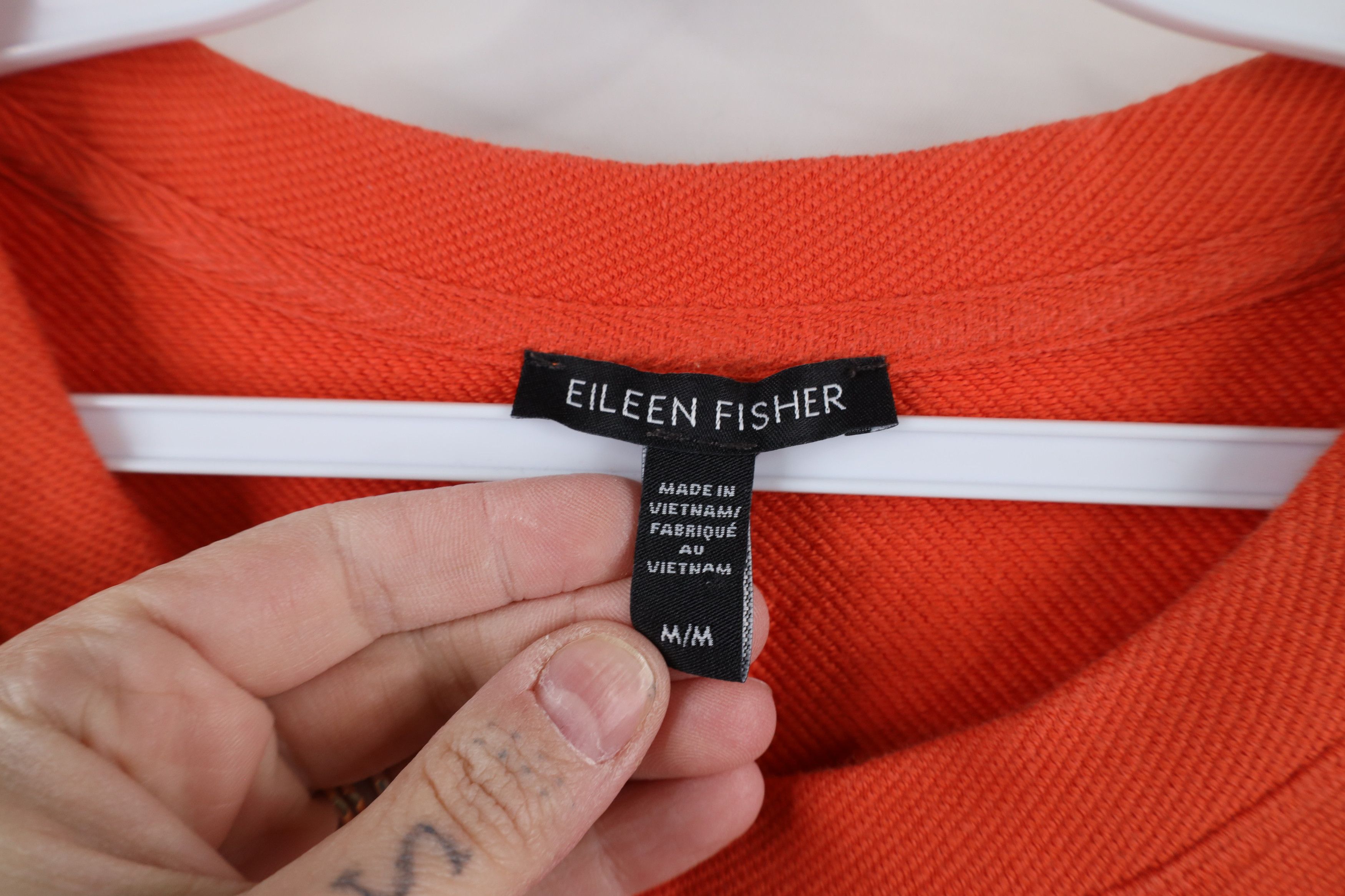 Eileen Fisher × Vintage Eileen Fisher Stretch Organic Cotton Sweater Orange Size M / US 6-8 / IT 42-44 - 5 Thumbnail