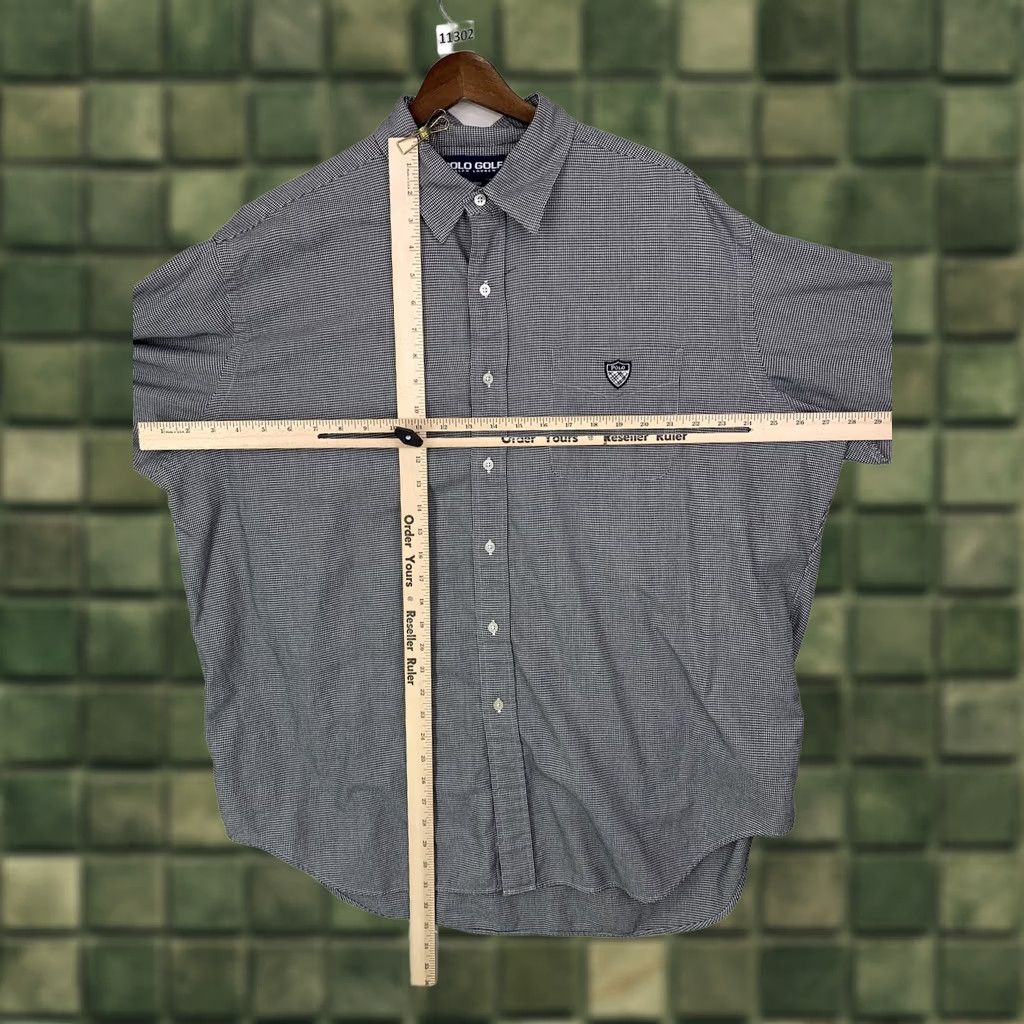 Vintage Vintage Polo Golf Polo Shirt Mens XL Black White Houndstooth Button Front Oxford 100% Cotton Size US XL / EU 56 / 4 - 1 Thumbnail