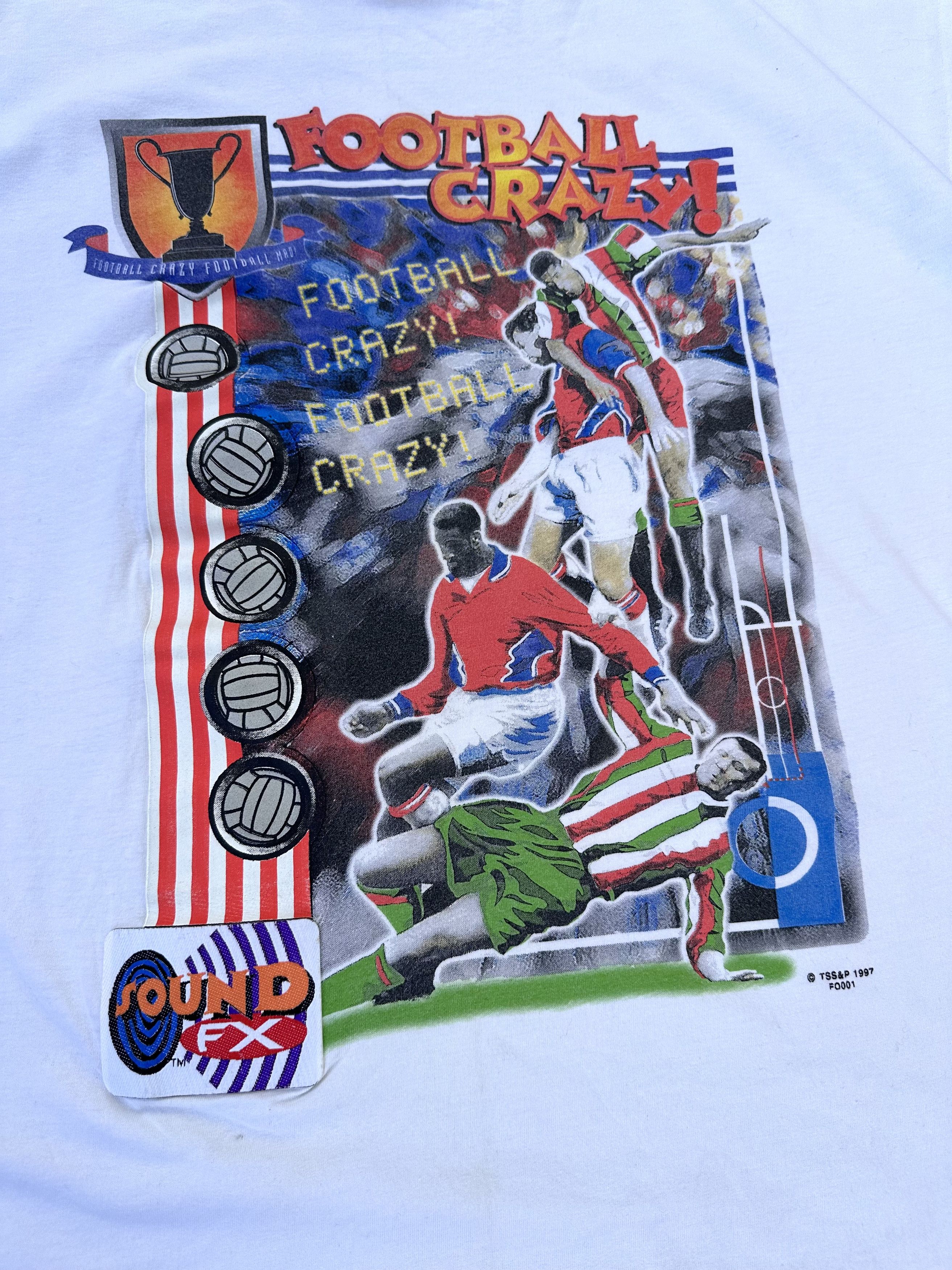 Vintage Vintage Football Crazy t-shirt usa 90s 80s Size US L / EU 52-54 / 3 - 7 Thumbnail