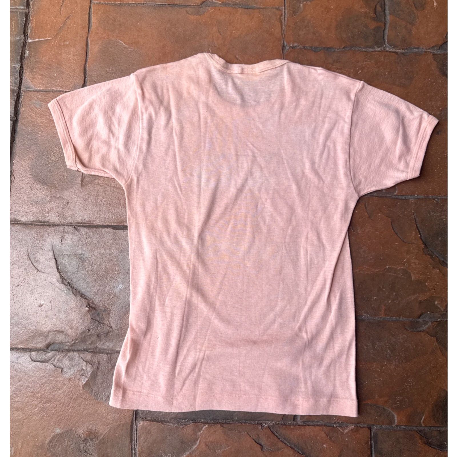 Vintage VINTAGE Shorthand Ringer T-Shirt Women’s Large Peach 80s 50/50 USA Knit Classic Shirts Mens? Size L / US 10 / IT 46 - 3 Thumbnail
