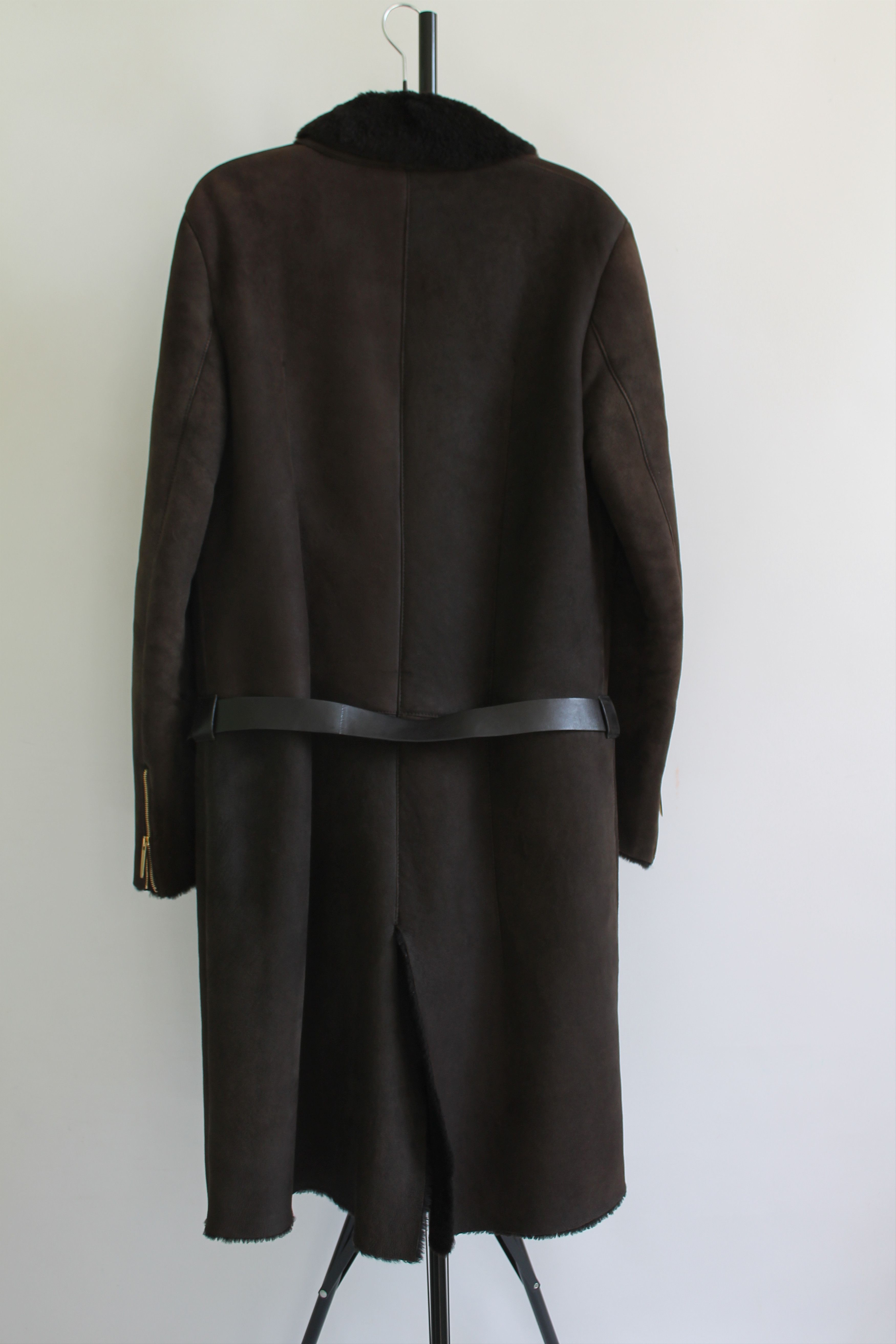 Gucci 90's GUCCI leather TOM FORD BELTED SHEARLING COAT brown Size M / US 6-8 / IT 42-44 - 11 Thumbnail
