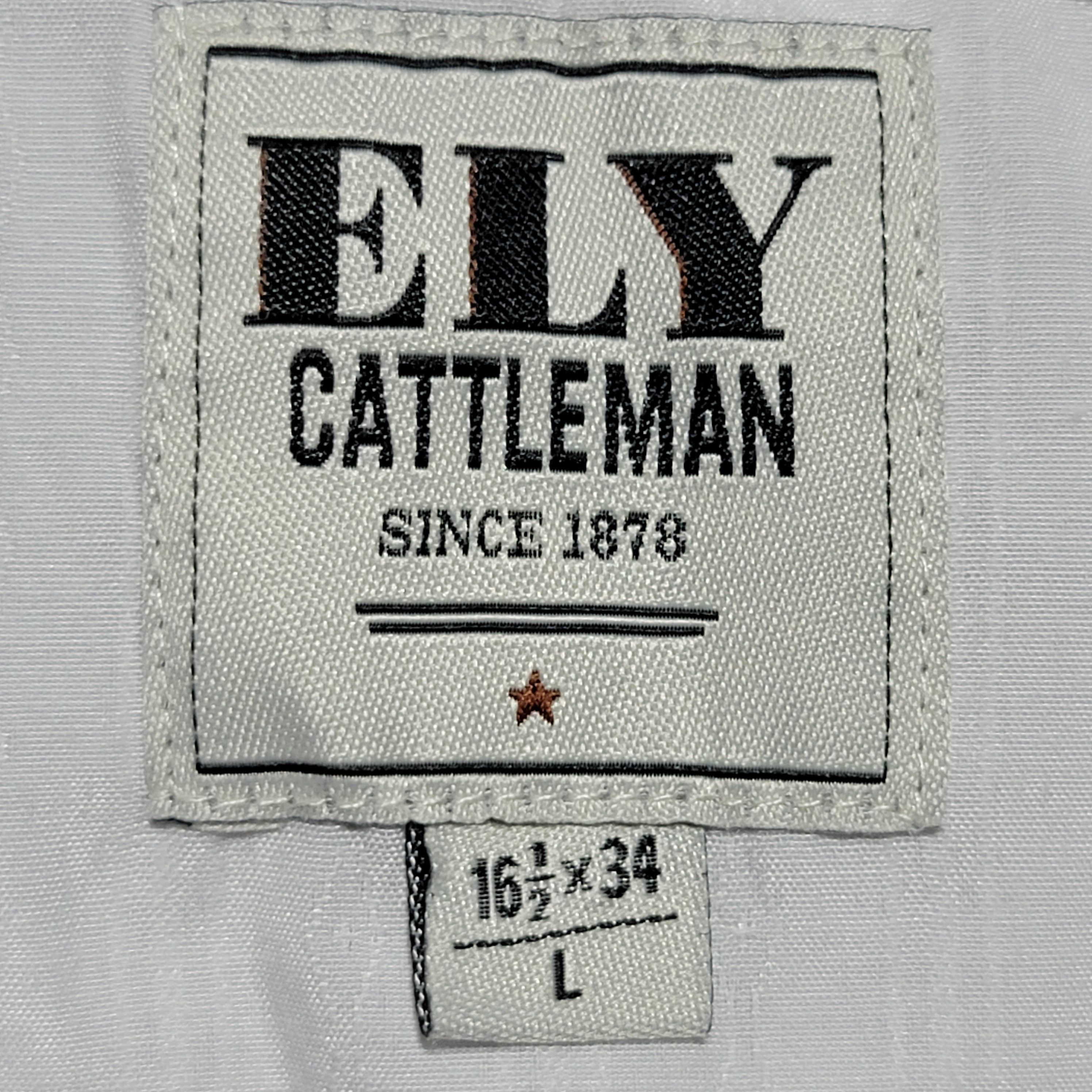Other Ely Cattleman Pearl Snaps LS Western - Large (16 1/2 x 34) Size US L / EU 52-54 / 3 - 7 Thumbnail