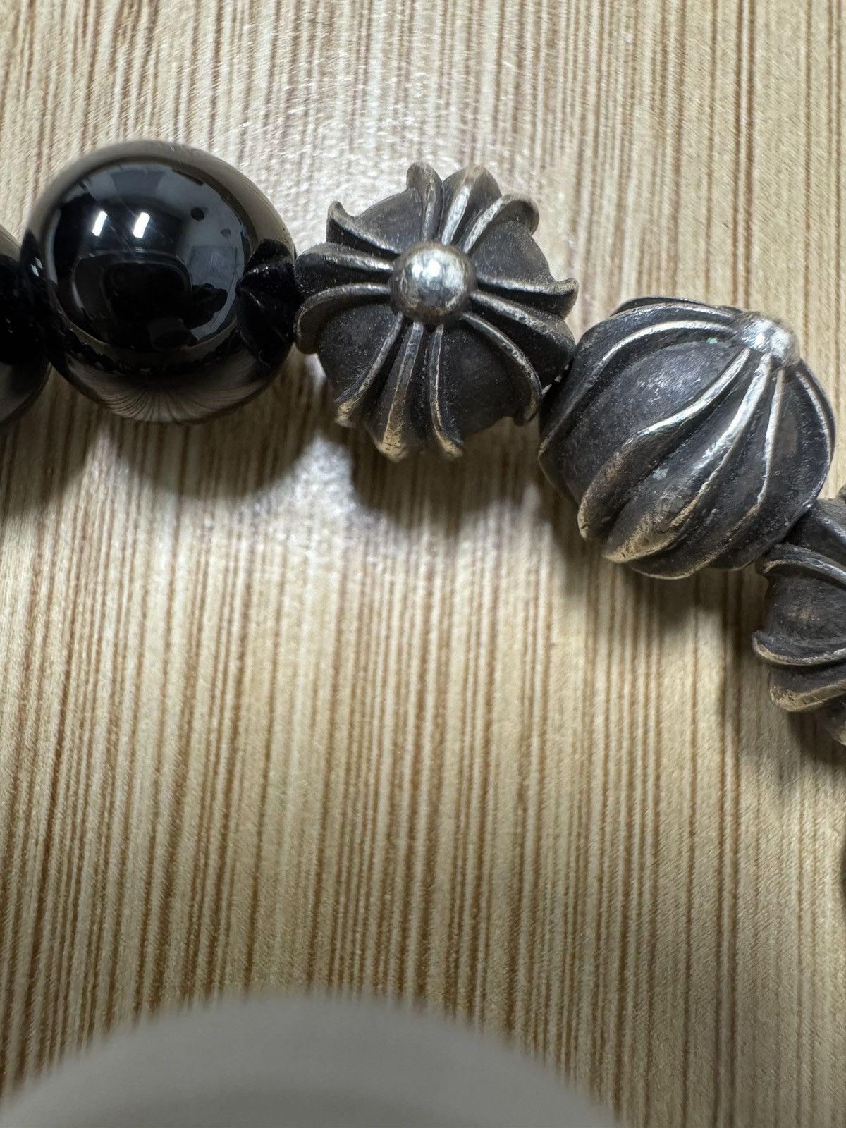 Chrome Hearts Chrome Hearts Black Onyx Pearls 925 Sliver 10mm Size ONE SIZE - 12 Thumbnail