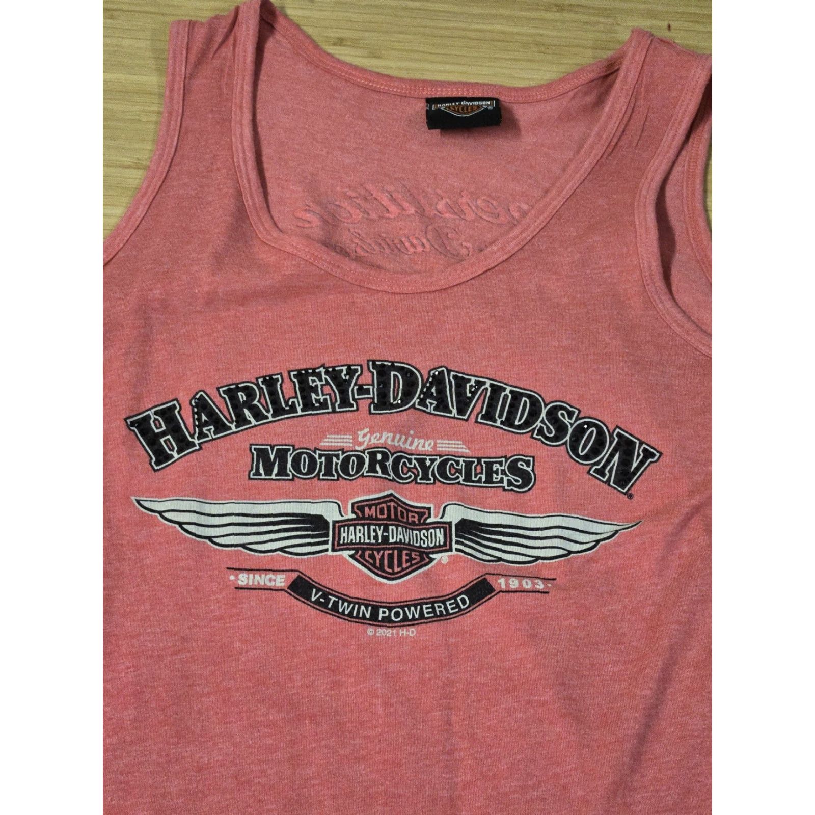 Harley Davidson VINTAGE Harley-Davidson Shirt Womens Large Pink Tank Top Superstition Arizona Flame Graphic Size M / US 6-8 / IT 42-44 - 2 Thumbnail