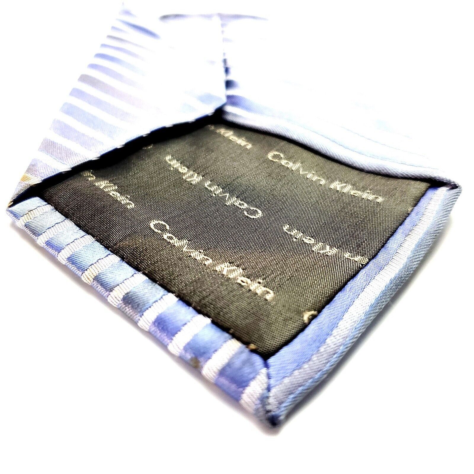 Calvin Klein Calvin Klein Silk Tie Woven Blue Striped Size ONE SIZE - 5 Thumbnail