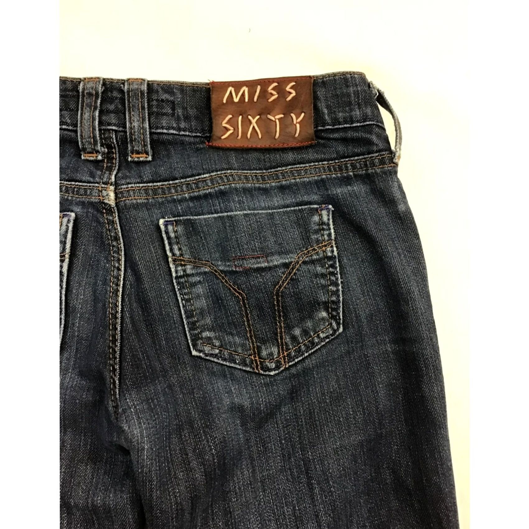 Miss Sixty MISS60 Jeans Women’s -1916 Bootcut Dark Wash Denim Juniors 0 U.S. Size 0 Flared Rustic Pre-Owned Good Size 25" / US 0 / IT 36 - 3 Thumbnail