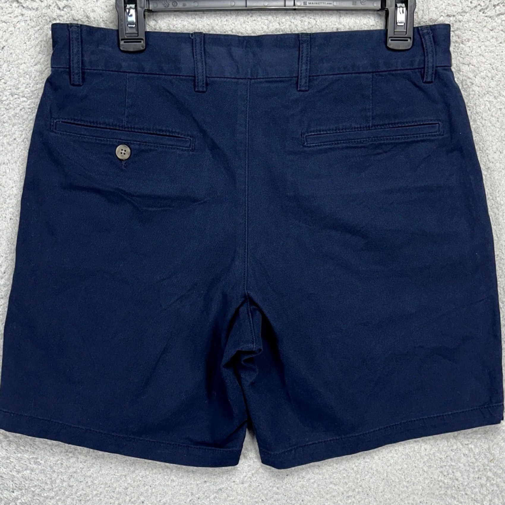 Old Navy Old Navy Mens 32 Khaki Shorts Dark Navy Blue Slim Fit Flat Front Stretch Pocket Size US 32 / EU 48 - 2 Thumbnail
