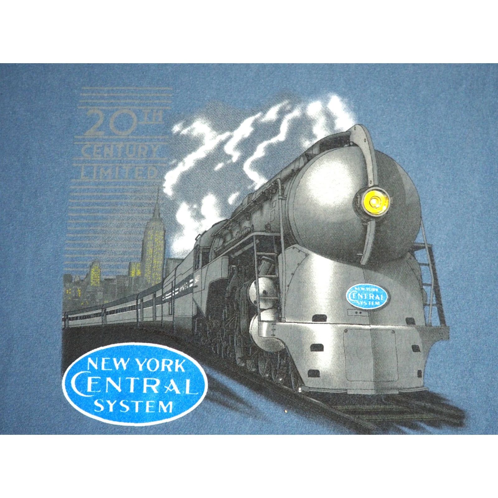 Gildan VINTAGE Gildan T-Shirt Mens XL 90s 90s Central Railroad Steam Blue Tee Cotton Crew Neck Short Sleeve Size US XL / EU 56 / 4 - 3 Thumbnail