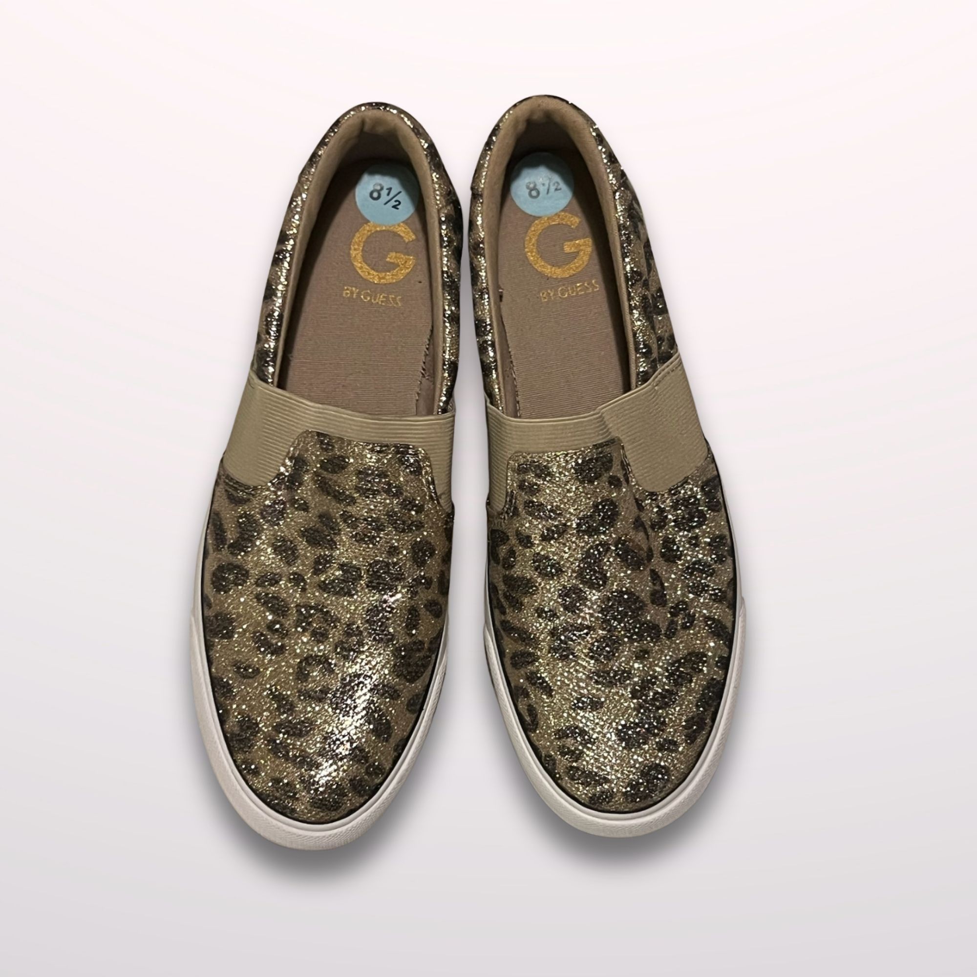 Guess Guess Womens Tan & Gold Leopard Print Slip-On Trainers Size Size US 8.5 / IT 38.5 - 2 Thumbnail
