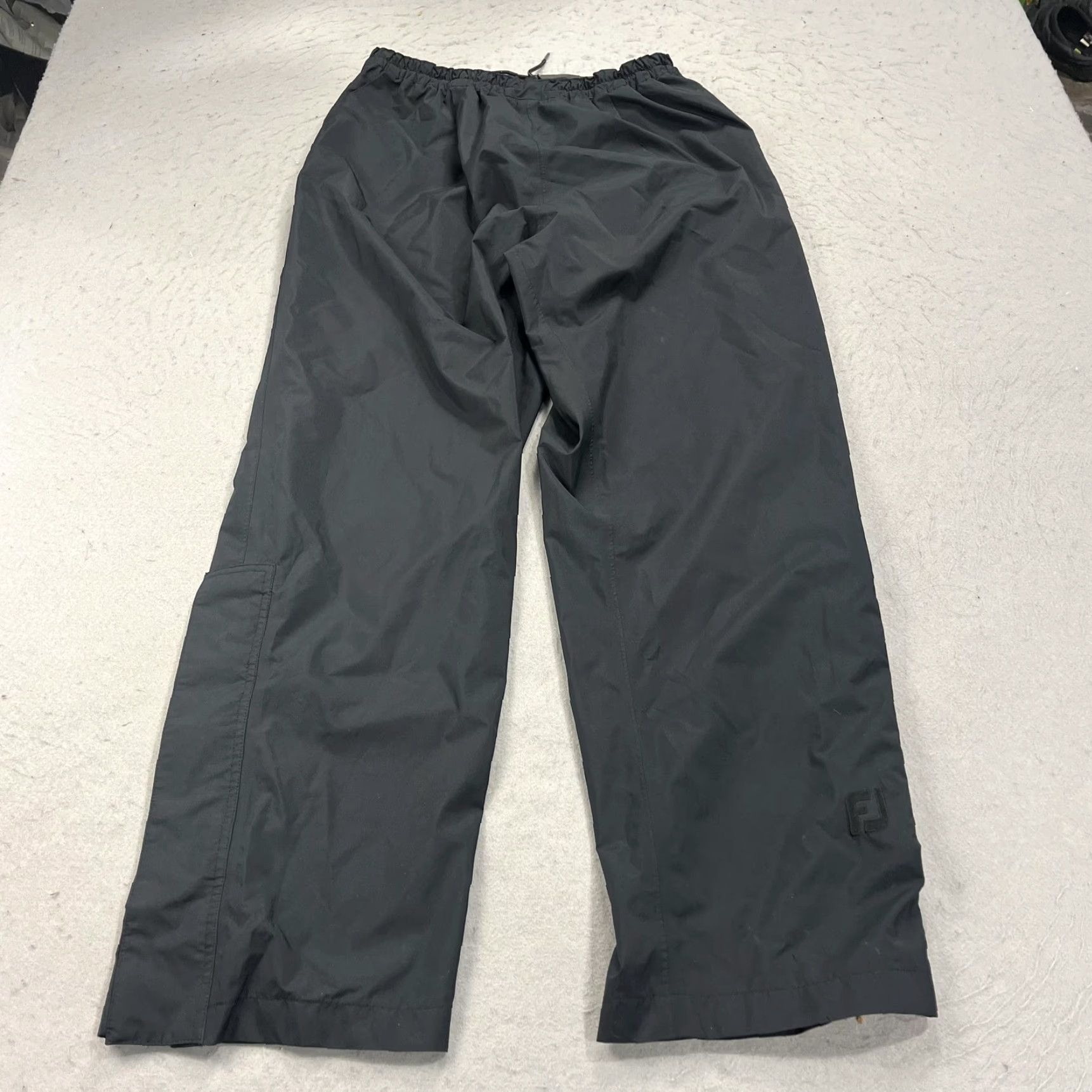 Footjoy FootJoy DryJoys Pants Mens Large Black Waterproof Golf Elastic Waist Lightweight Rain Pants Size US 33 - 2 Thumbnail