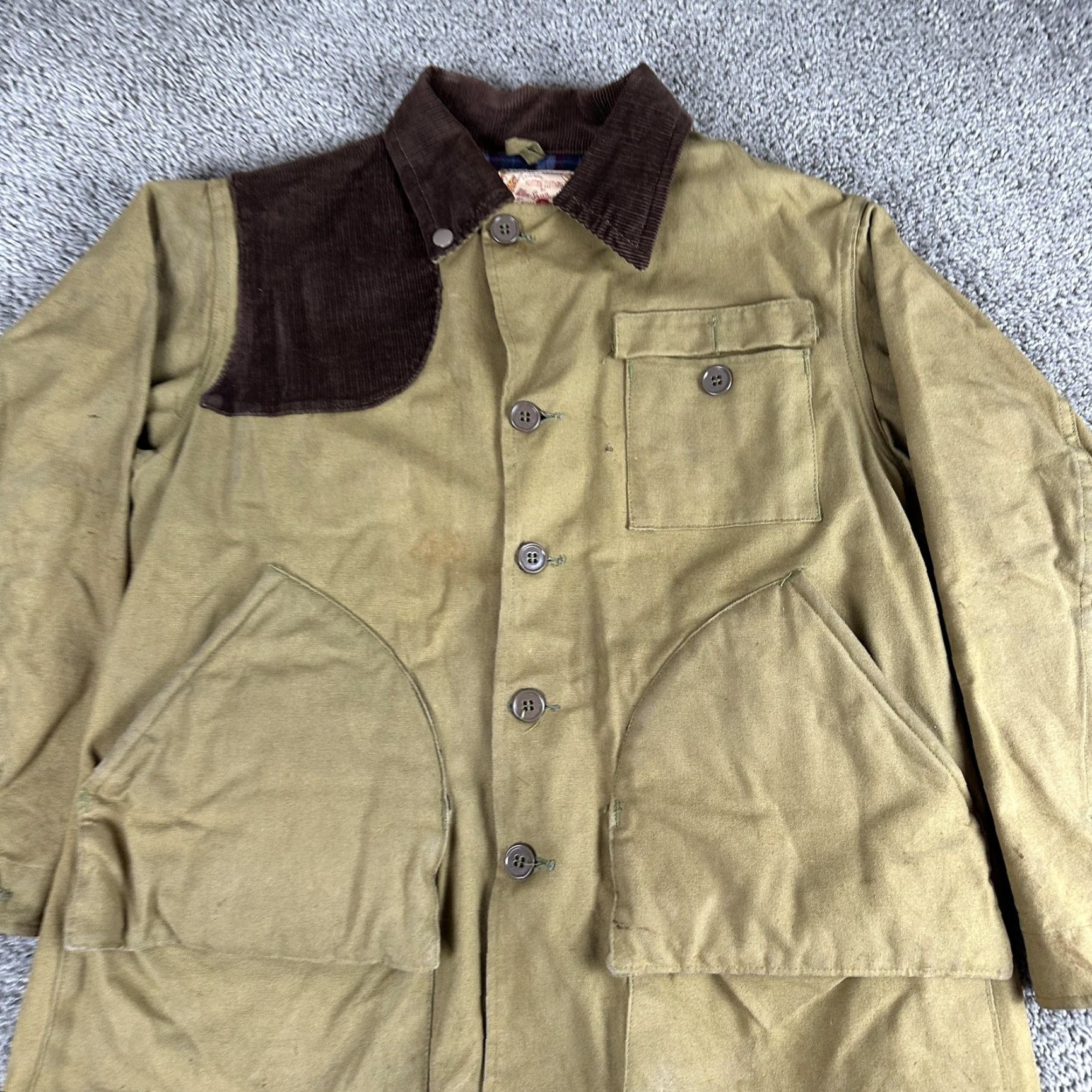 Vintage VINTAGE Allen Sportwear Hunting Jacket Mens 42 Canvas Corduroy Game Bag 60s Size US XS / EU 42 / 0 - 6 Thumbnail
