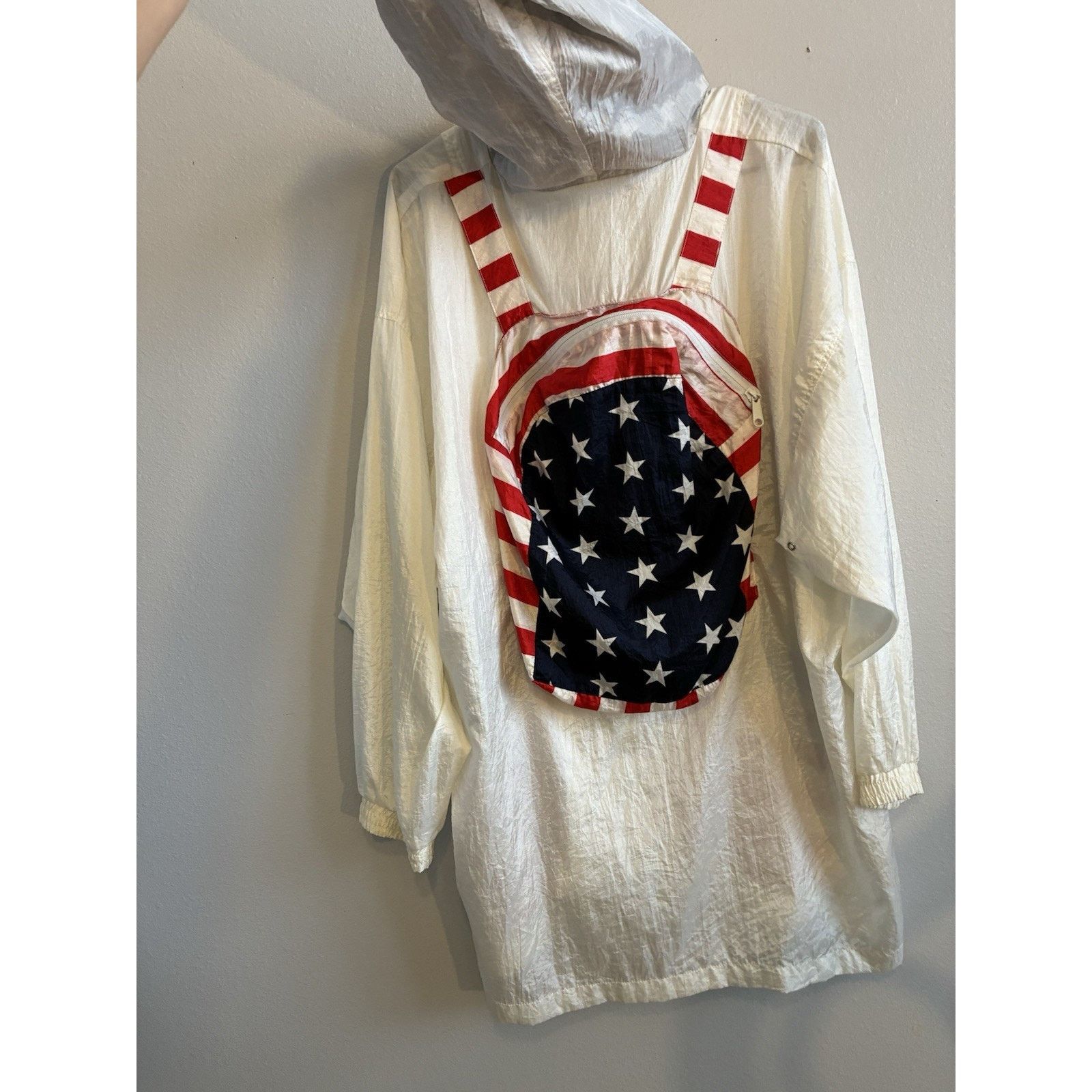 Other VTG 80s USA Flag Jacket Convert Backpack Parachute America L Size US L / EU 52-54 / 3 - 16 Thumbnail
