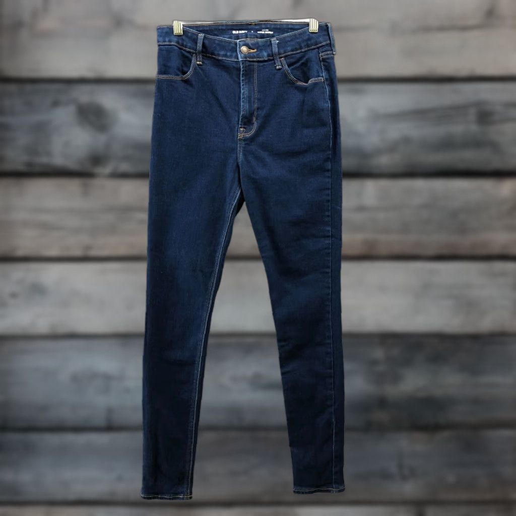 Old Navy Old Navy High Rise Super Skinny Jeans Womens Size 8 Blue Dark Wash Stretch Denim Size 30" / US 8 / IT 44 - 1 Thumbnail
