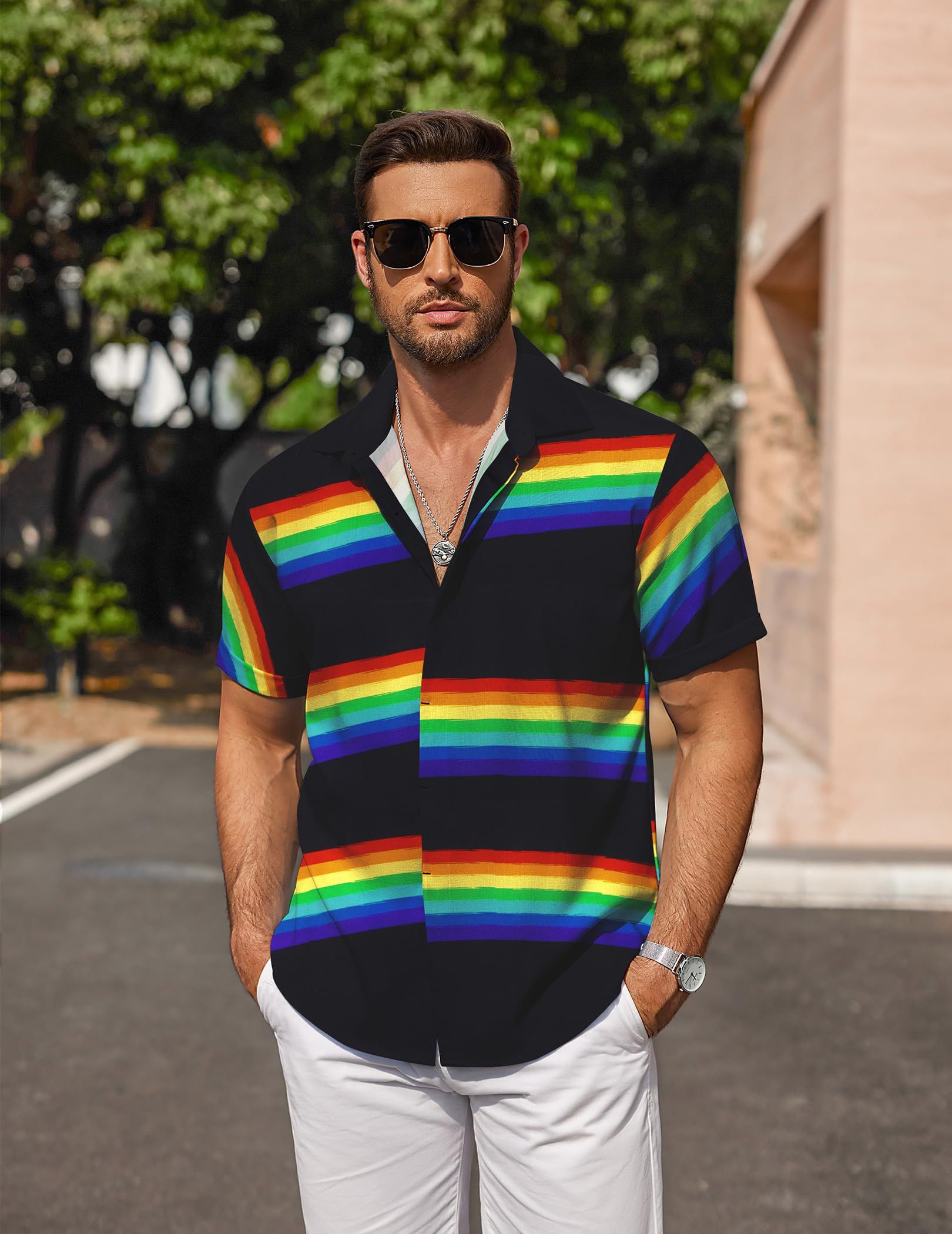 Other Men's linen beach summer shirt Size US L / EU 52-54 / 3 - 4 Thumbnail