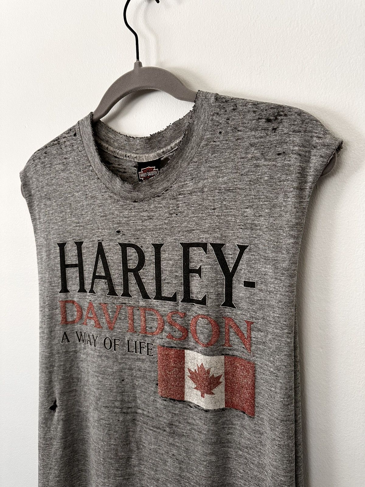 Harley Davidson Vintage Harley Davidson Thrashed Sleeveless Size US M / EU 48-50 / 2 - 4 Thumbnail