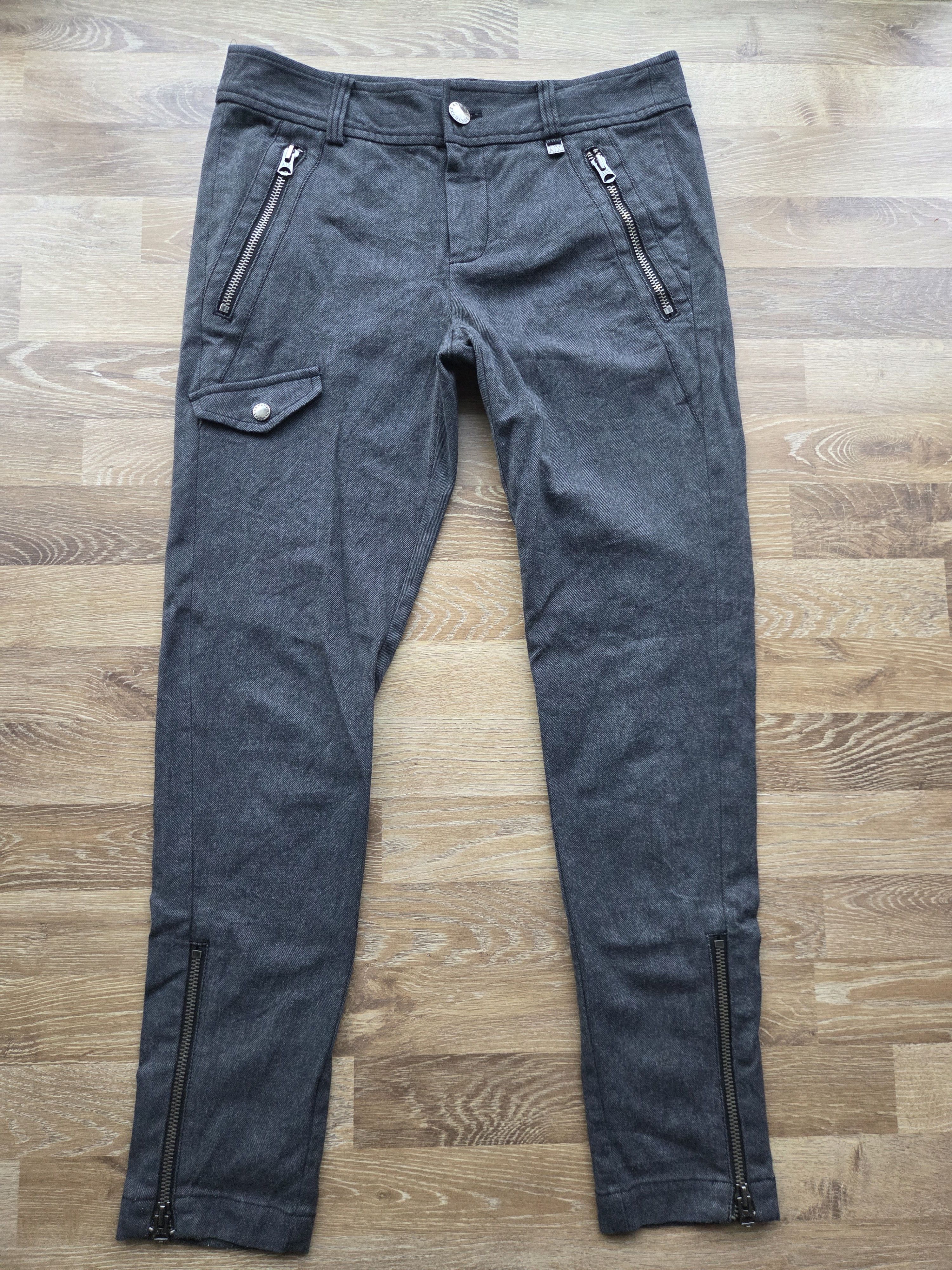Armani Exchange Vintage Armani Exchange AX Multi Zipper Pockets Biker Pants Size 31" - 2 Thumbnail