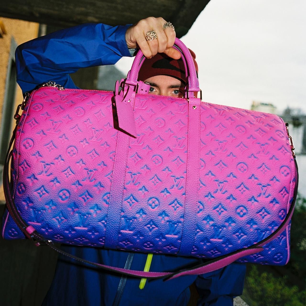 Louis Vuitton Louis Vuitton Virgil Abloh Pink and Blue Keepall Bag Grailed