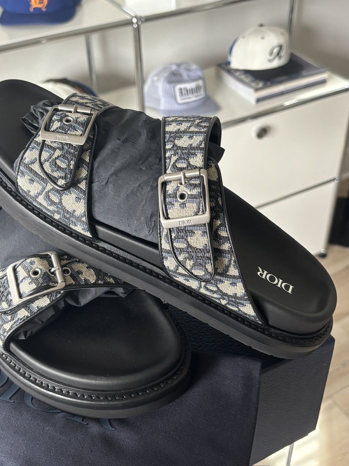 Dior DIOR | 47 | OBLIQUE LOGO SANDALS MULES Size US 14 / EU 47 - 8 Thumbnail