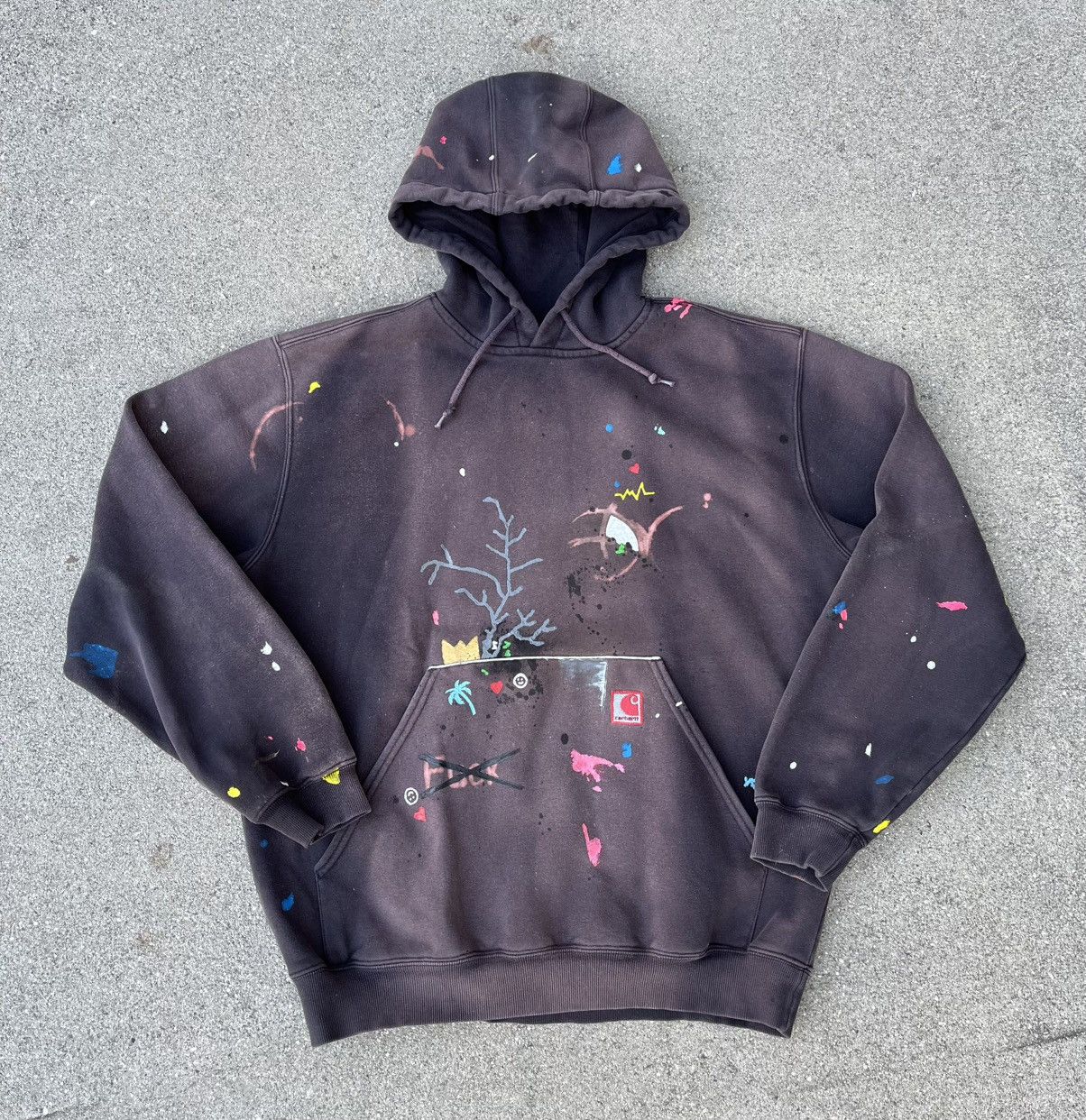 Carhartt Custom Carhartt Hoodie Sun Fade Rain Defender Distressed Size US L / EU 52-54 / 3 - 5 Thumbnail