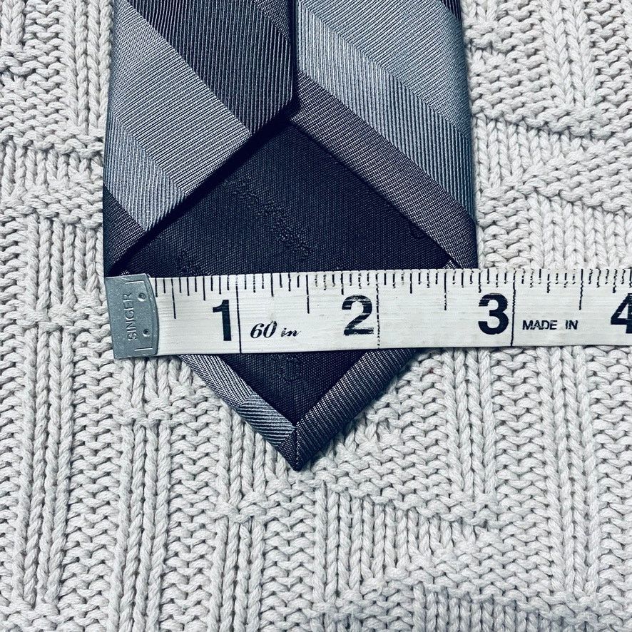 Calvin Klein Calvin Klein silver striped silk tie Size ONE SIZE - 5 Thumbnail