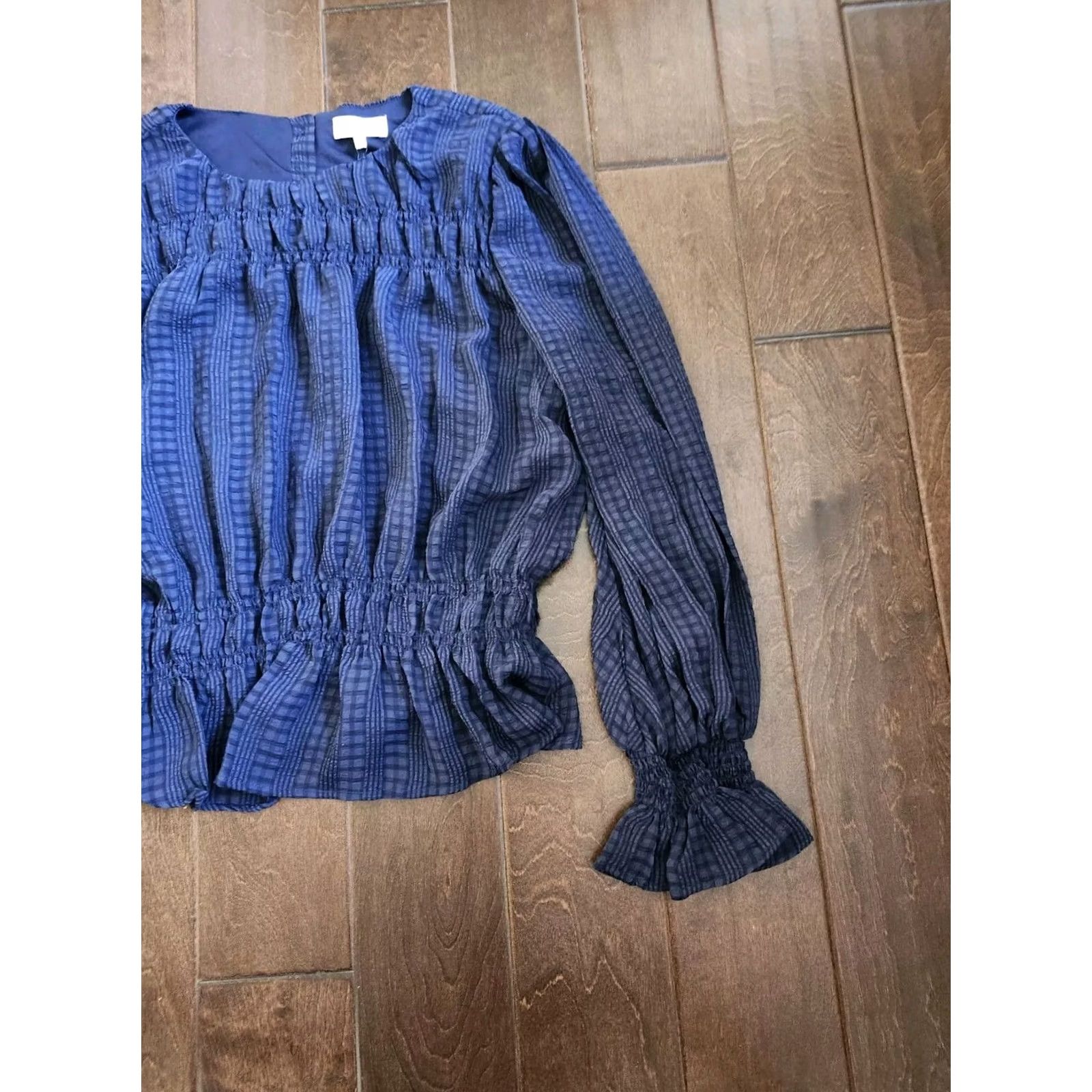 Vintage NSR Blouse Shirt - Womens Blue Long Sleeve Pleated - XL - NWT Size XL / US 12-14 / IT 48-50 - 5 Thumbnail