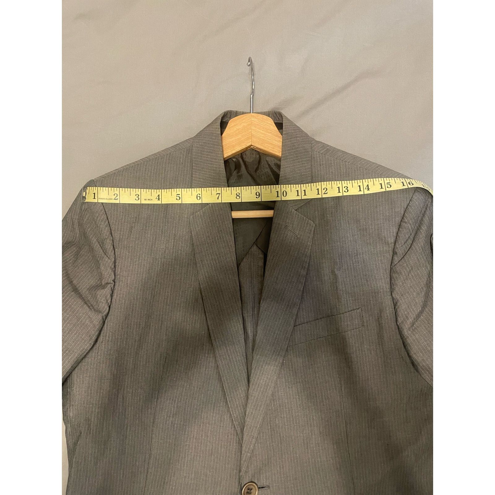 IKKS Ikks- pin Stripe Blazer / size 38R / Gray Size 38R - 4 Thumbnail