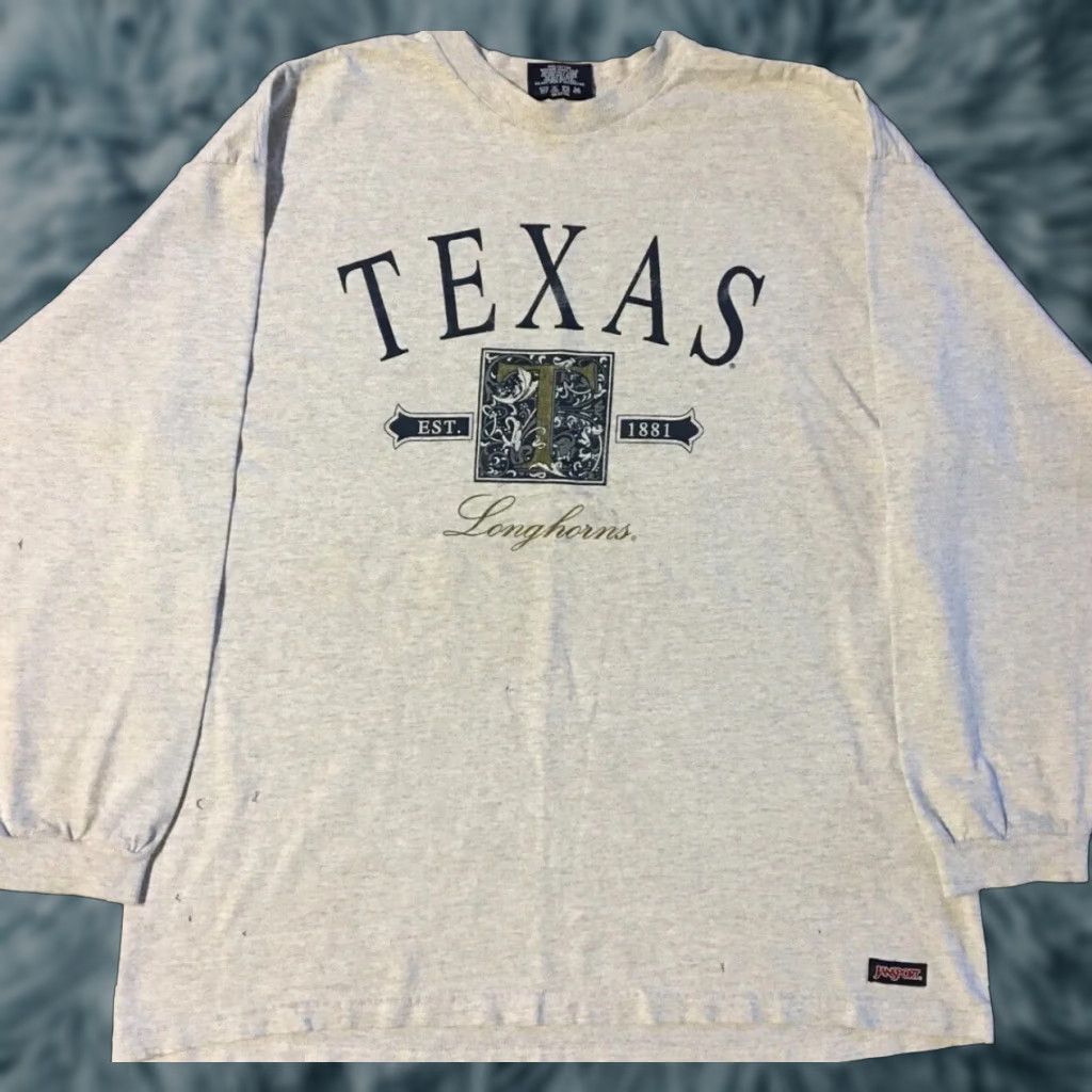 Vintage VINTAGE 90s University Of Texas Faded Distress Shirt XL USA School Track Grunge T-Shirt Mens Grey Size US XL / EU 56 / 4 - 1 Thumbnail