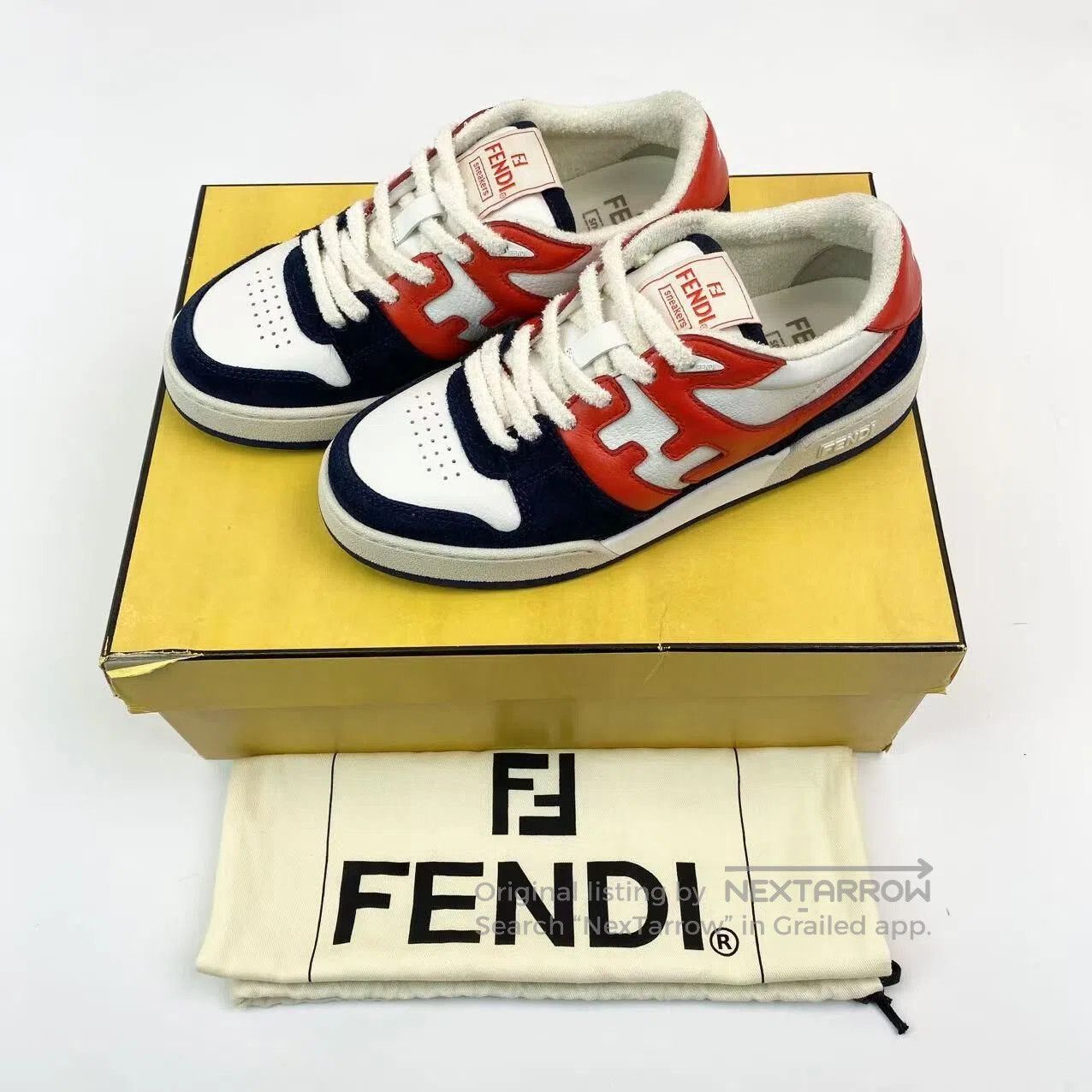 Fendi Fendi Match leather double F dark print color-blocking low Size US 7.5 / IT 37.5 - 2 Thumbnail