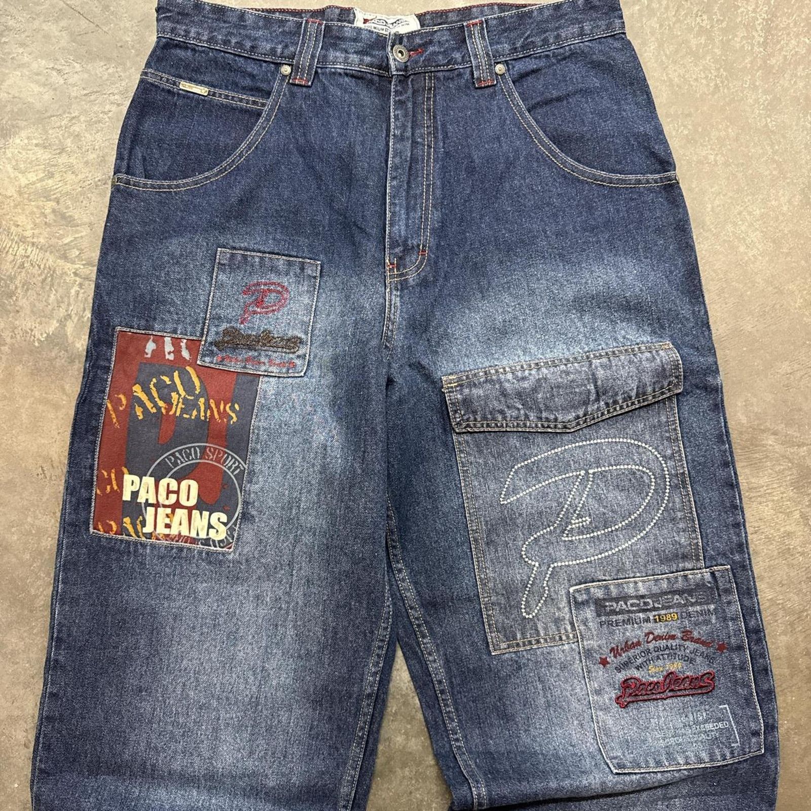 Vintage Vintage Y2K Paco Jeans Multi Pocket Baggy Jeans NWT Size US 34 / EU 50 - 2 Thumbnail
