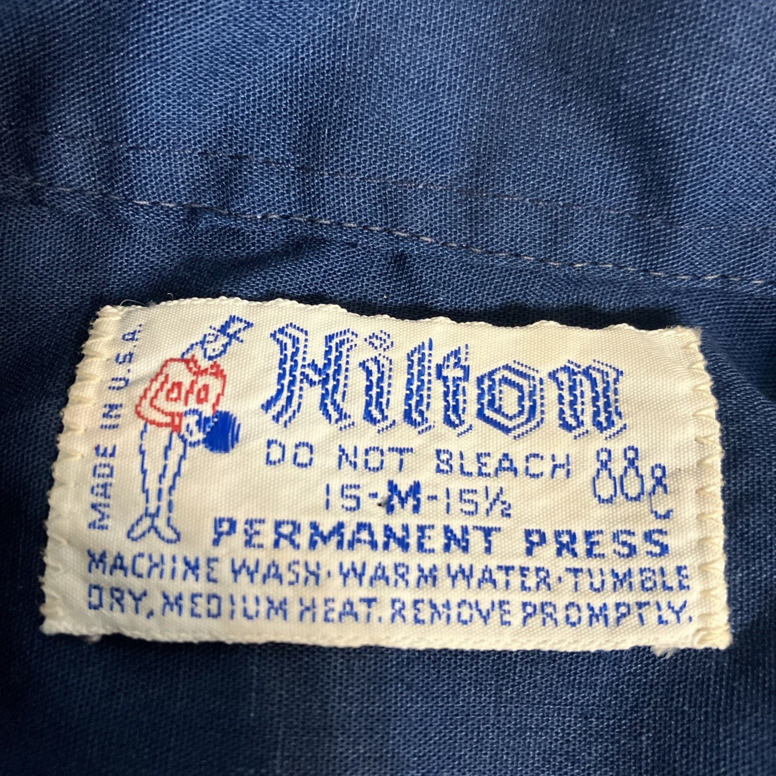 Other Vtg1970s Hilton Chain Stitch Mens Medium Bowling Shirt Navy Size US M / EU 48-50 / 2 - 2 Thumbnail