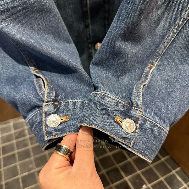 Balenciaga Balenciaga size 36 Seven Languages Blue Denim Jacket Size L / US 10 / IT 46 - 3 Thumbnail