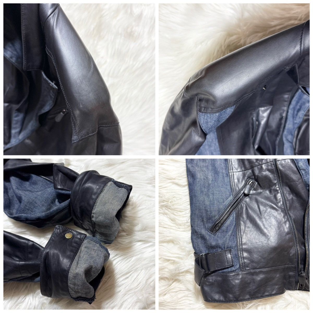 Bottega Veneta Bottega Veneta denim leather jacket size 50 black blue Size US M / EU 48-50 / 2 - 3 Thumbnail