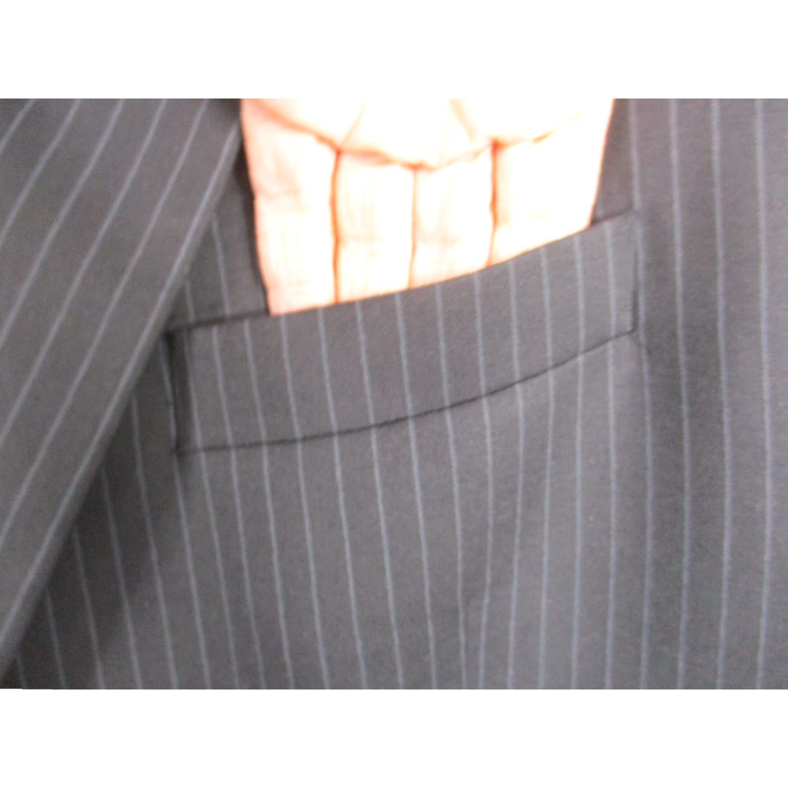 Ralph Lauren Lauren Ralph Lauren Blazer Men 46L Gray Pinstripe Wool Sport Coat Jacket Size 46R - 3 Thumbnail