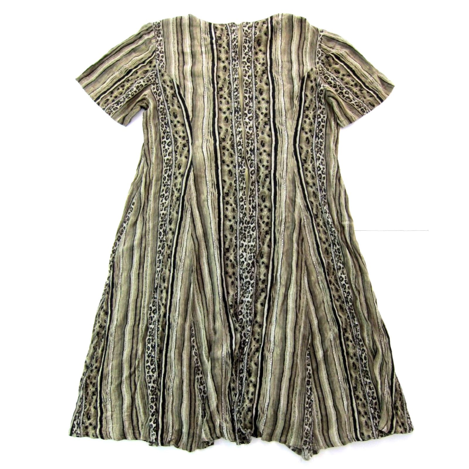 Vintage VINTAGE Fashion Bug Shirt Dress 16 Green Snake Print Short Sleeve Maxi Dress Size 38" / US 16 / IT 52 - 2 Thumbnail