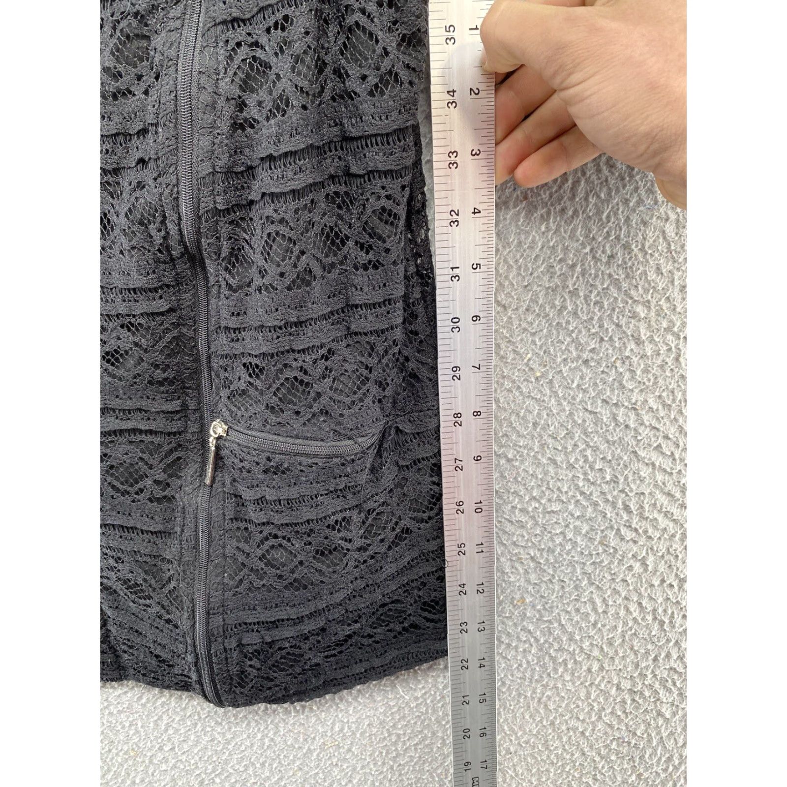 Vintage Ethyl Lace Full Asymmetrical Zip Lined Sleeveless Vest Womens Size S Black Vest Womens Small Zip Lace Size S / US 4 / IT 40 - 5 Thumbnail