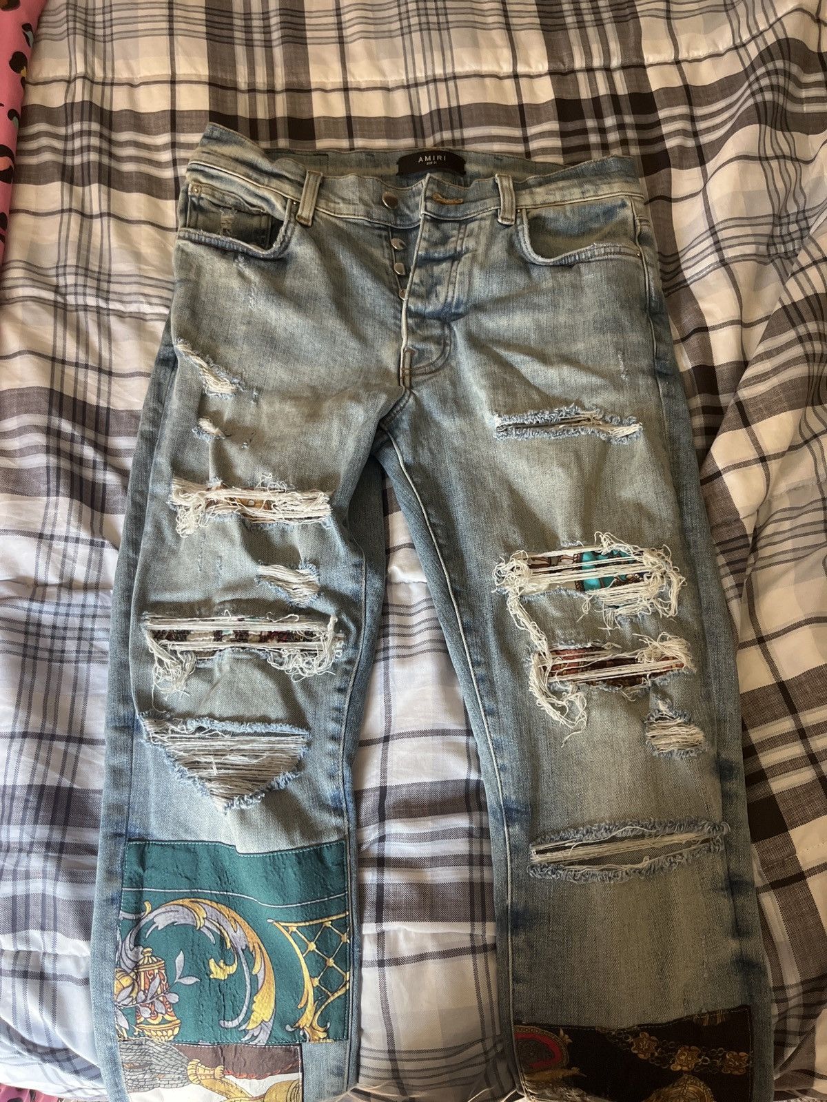 Amiri Amiri Scarves Art Patch Denim Size US 31 - 1 Thumbnail