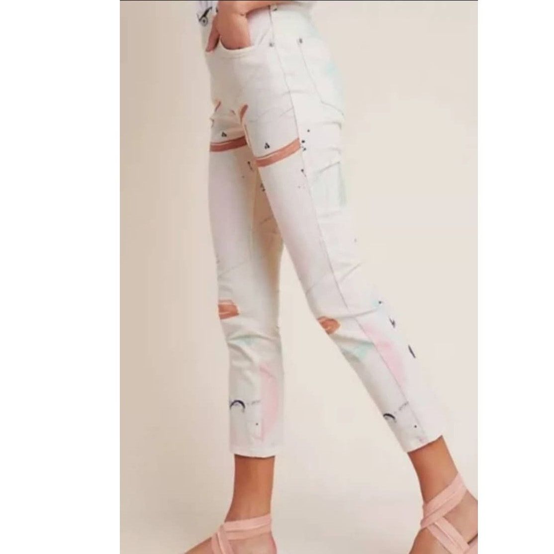 Anthropologie Anthropologie x Moglea Ultra High-Rise Slim Straight (28) Size 28" / US 6 / IT 42 - 5 Thumbnail