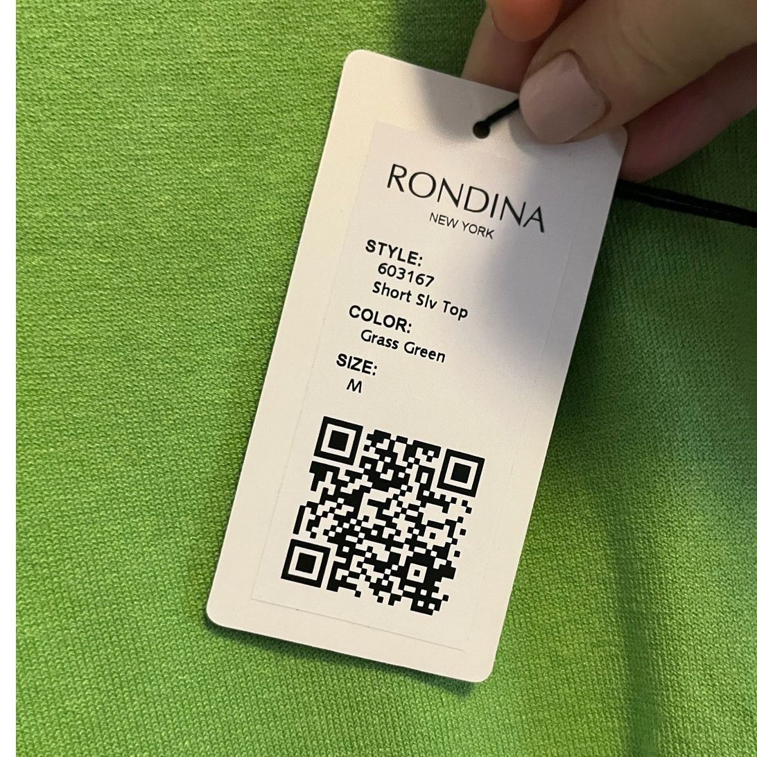 Designer Rondina New York Silk Blend Short Sleeve Green Knit Top M Size M / US 6-8 / IT 42-44 - 4 Thumbnail