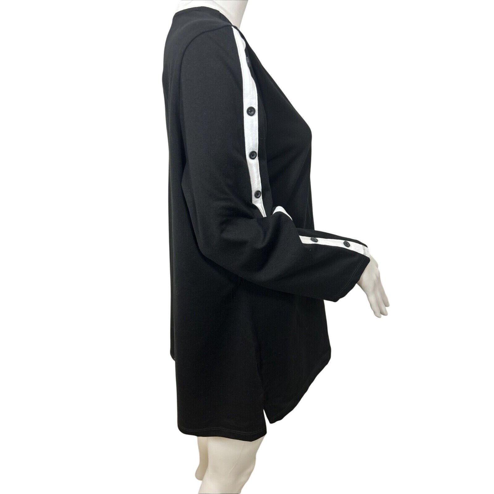 Other E.L.I Tunic Top XL Black White Trim Long Sleeve V-Neck Butt Size XL / US 12-14 / IT 48-50 - 8 Thumbnail