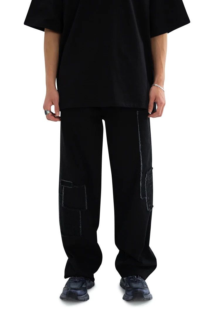 Other Y2K Style Ola Kala Patched Black Denim Pants Stretch Jeans Size US 32 / EU 48 - 1 Thumbnail