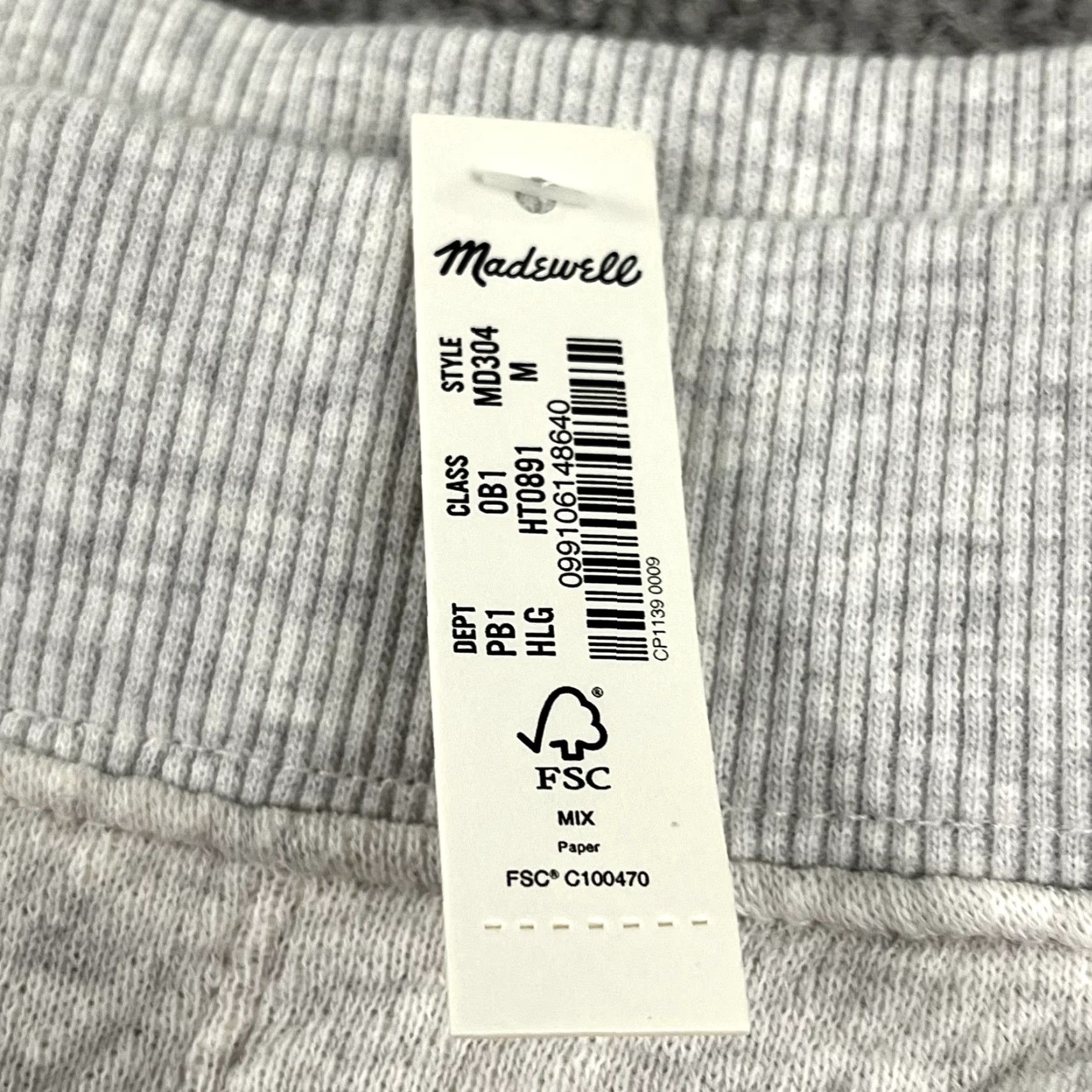 Madewell MADEWELL Shorts Womens Medium Gray 4" Airyterry Pockets Pull On NEW Size 32" / US 10 / IT 46 - 2 Thumbnail