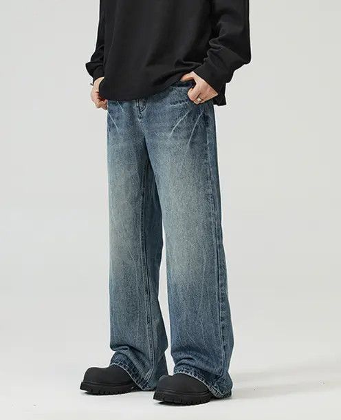 VIBE Retro high street American style loose flared baggy jeans Size US 32 / EU 48 - 7 Thumbnail