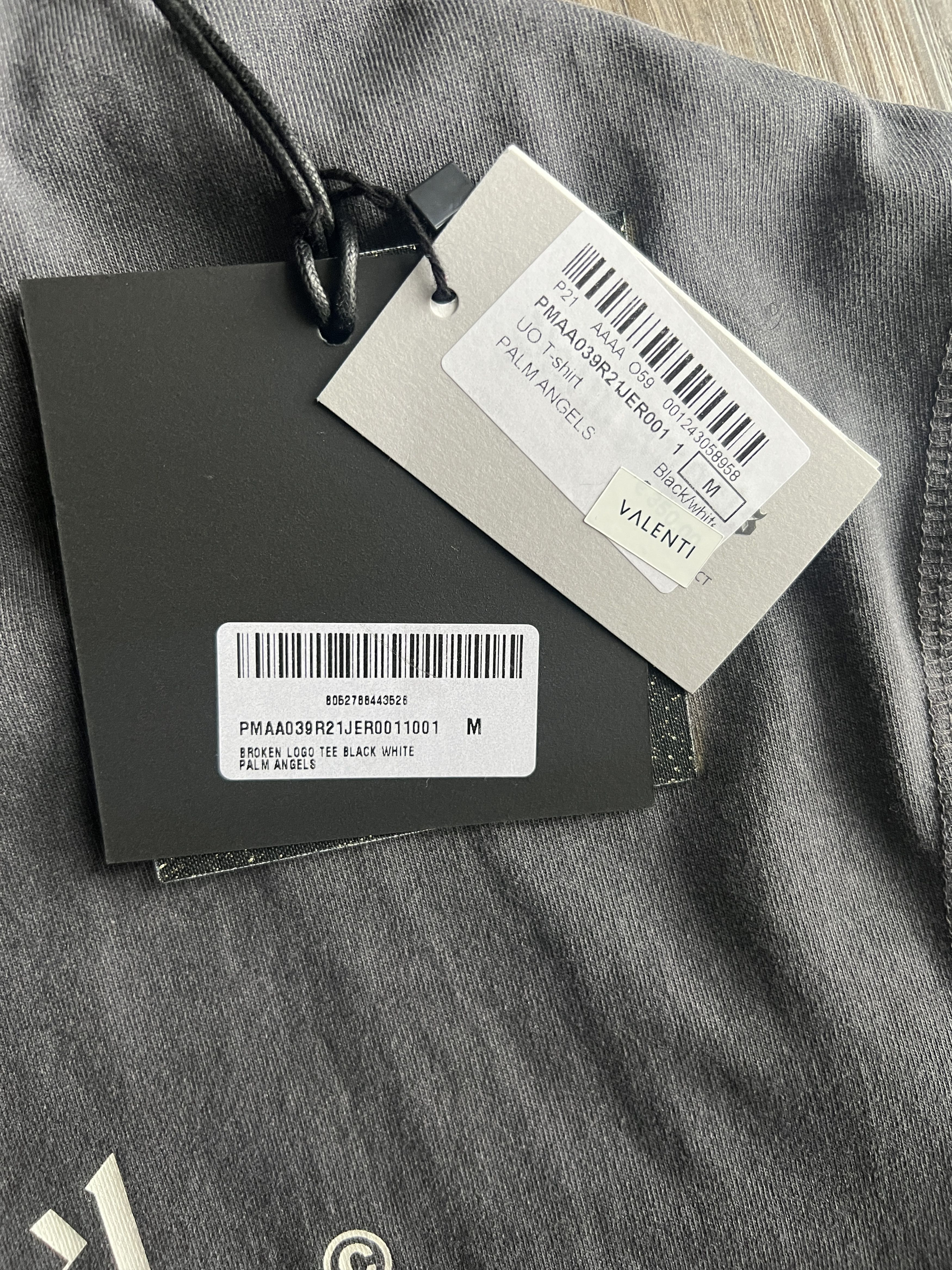 Palm Angels Palm Angels Broken Logo Panelled Black Grey Tee Size US M / EU 48-50 / 2 - 5 Thumbnail