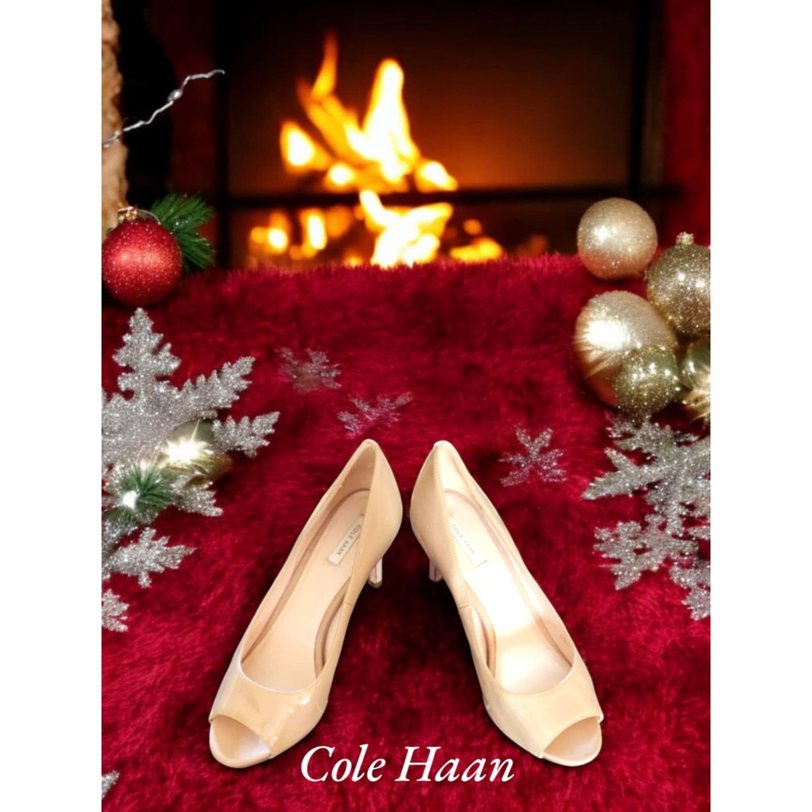 Cole Haan Cole Haan Grand.OS 8.5 B Tan Leather Peep Toe Pumps size 8 Size US 8 / IT 38 - 1 Thumbnail