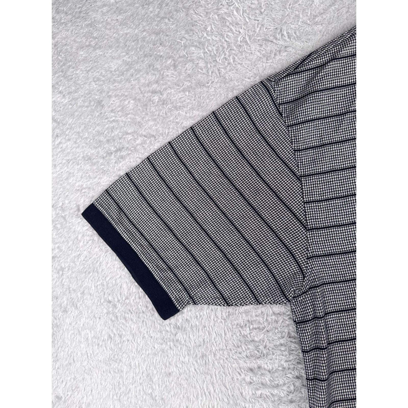 Tommy Hilfiger Tommy Hilfiger Polo Shirt Men L White Houndstooth 100% Cotton Regular Fit Size US L / EU 52-54 / 3 - 3 Thumbnail